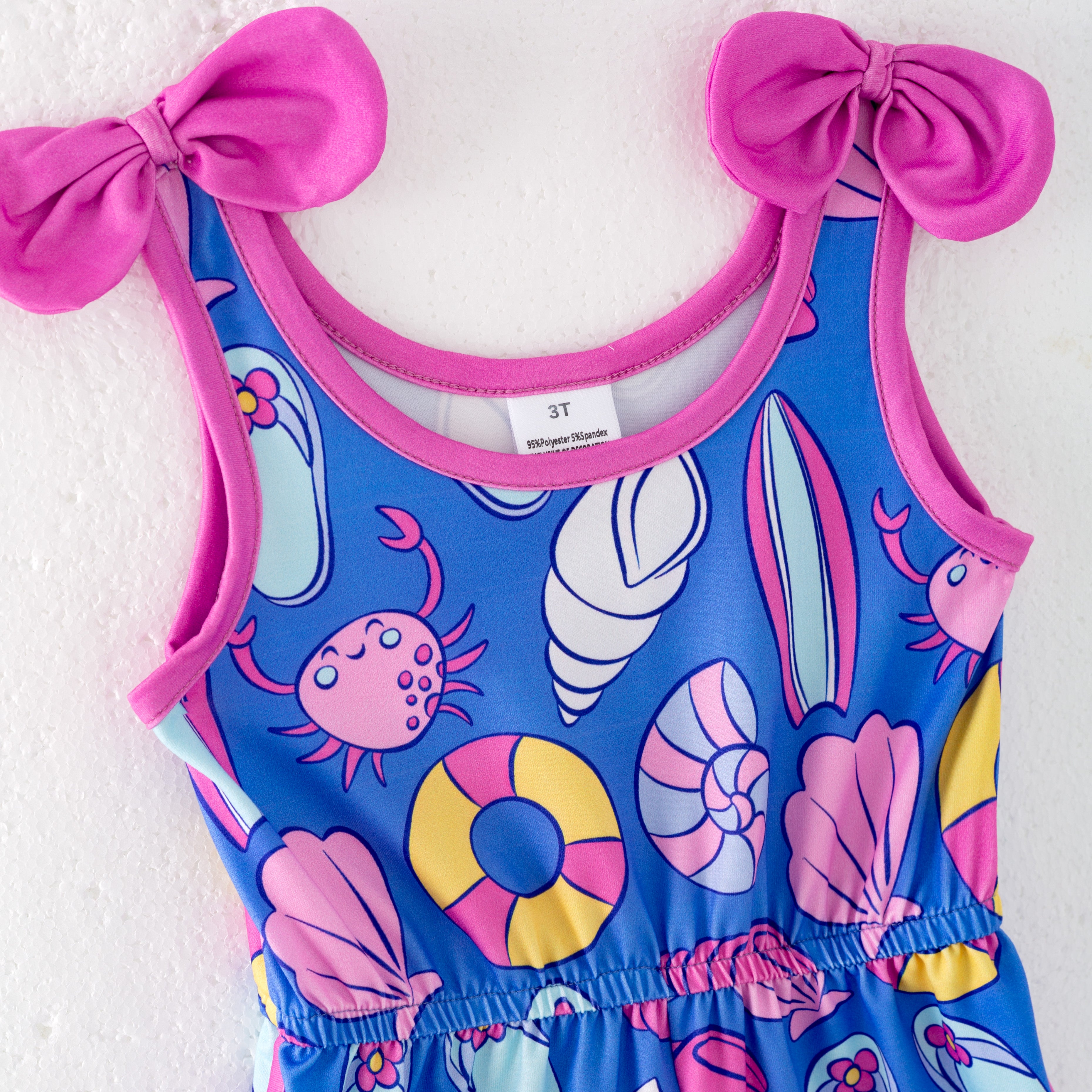 (Pre Order)Girls Spring and Summer Sea Shell Print Dress,Set,Jumpsuit&Romper