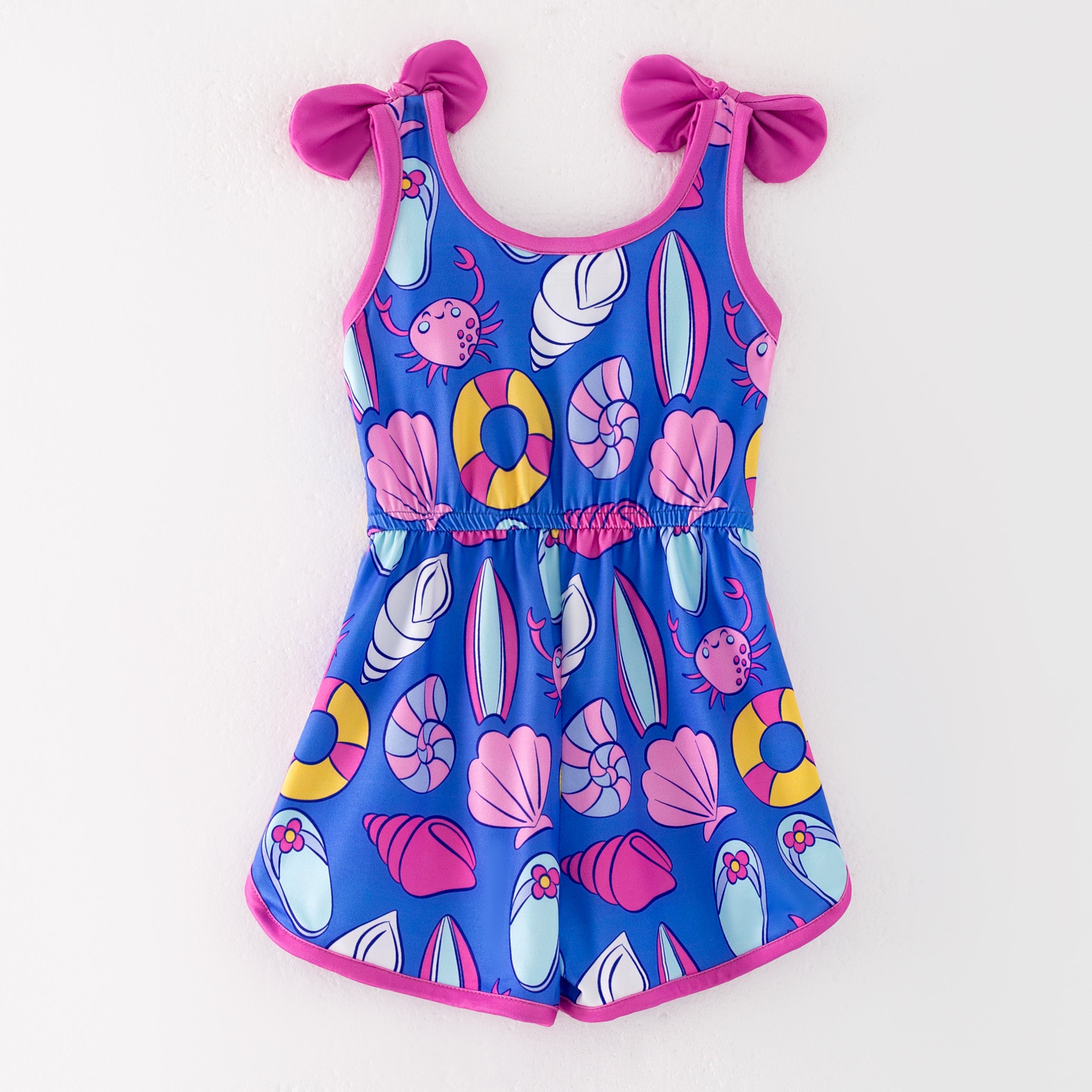 (Pre Order)Girls Spring and Summer Sea Shell Print Dress,Set,Jumpsuit&Romper