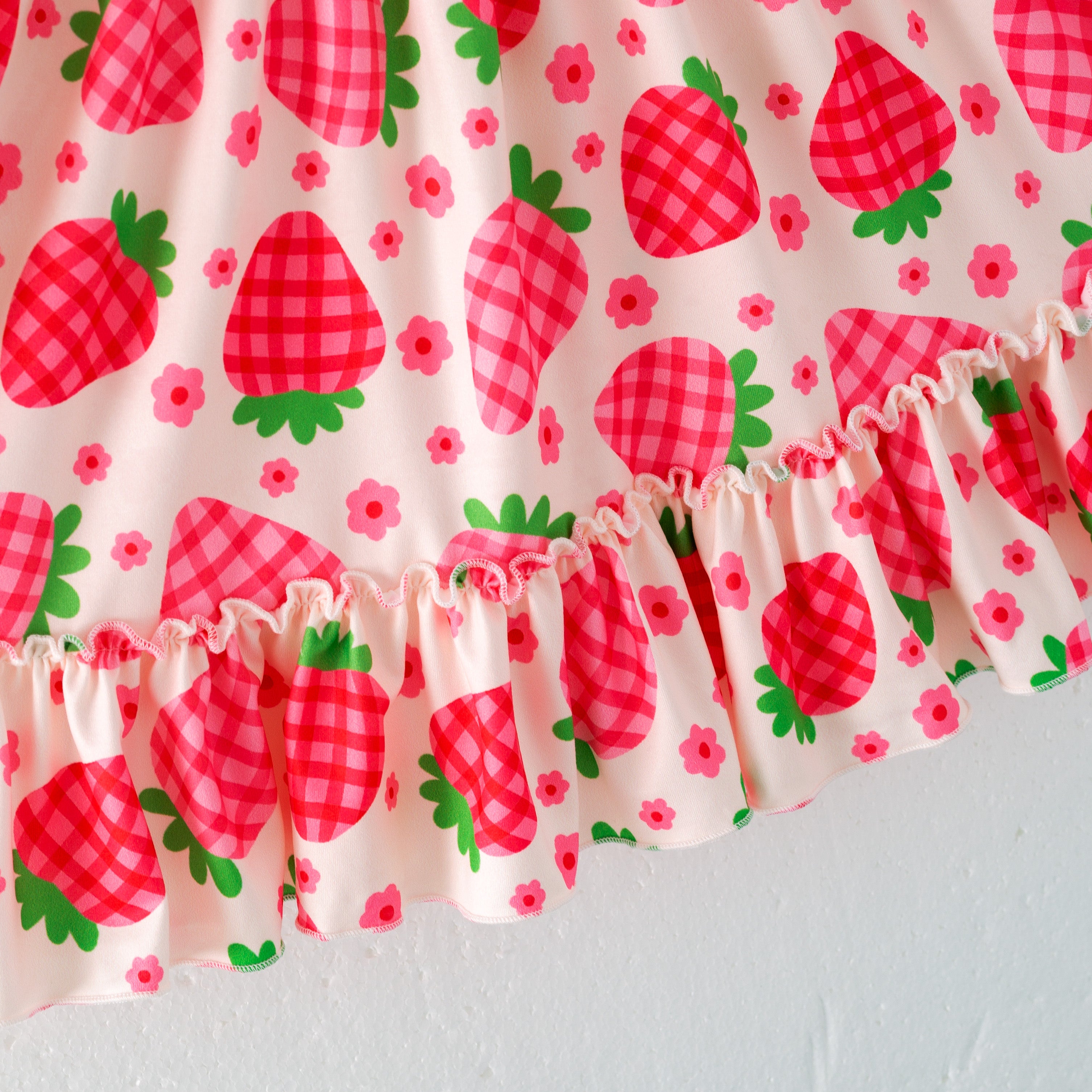 (Pre Order)Girls Spring and Summer Strawberry Print Dress,Set,Jumpsuit&Romper