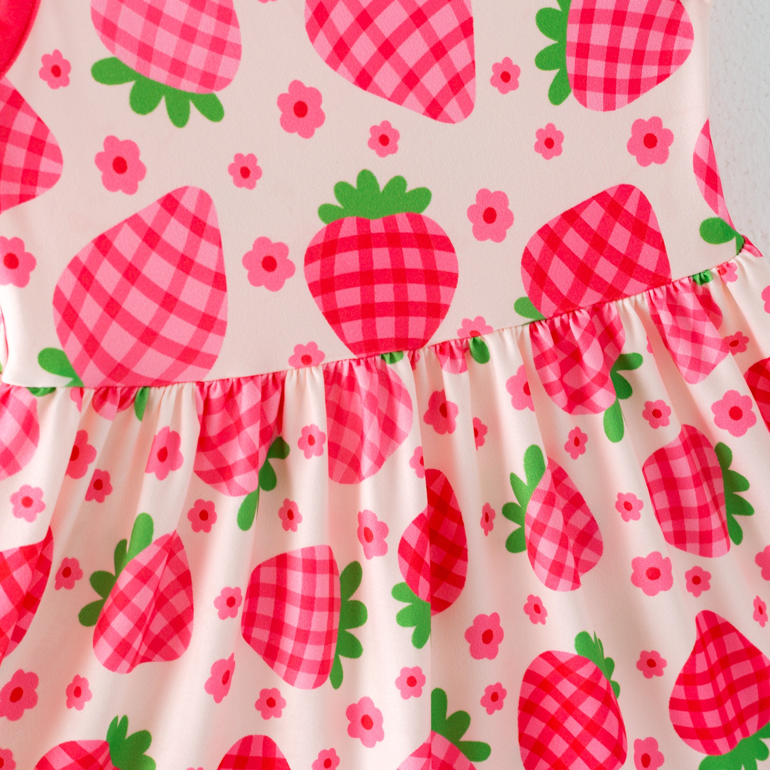 (Pre Order)Girls Spring and Summer Strawberry Print Dress,Set,Jumpsuit&Romper