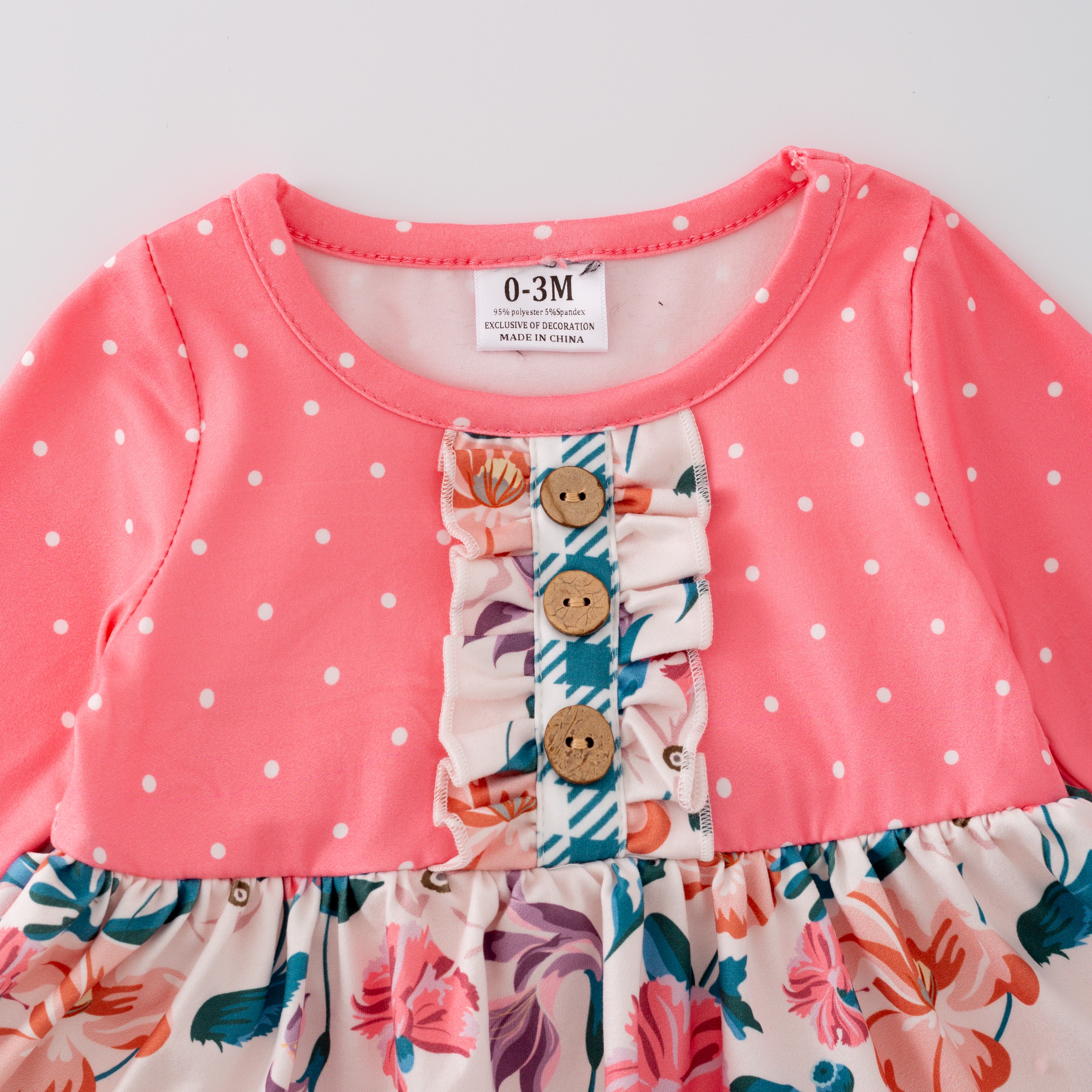 (In Stock G27-03-02 G20-03-02)Baby Girls Pink Floral Print Infant Romper