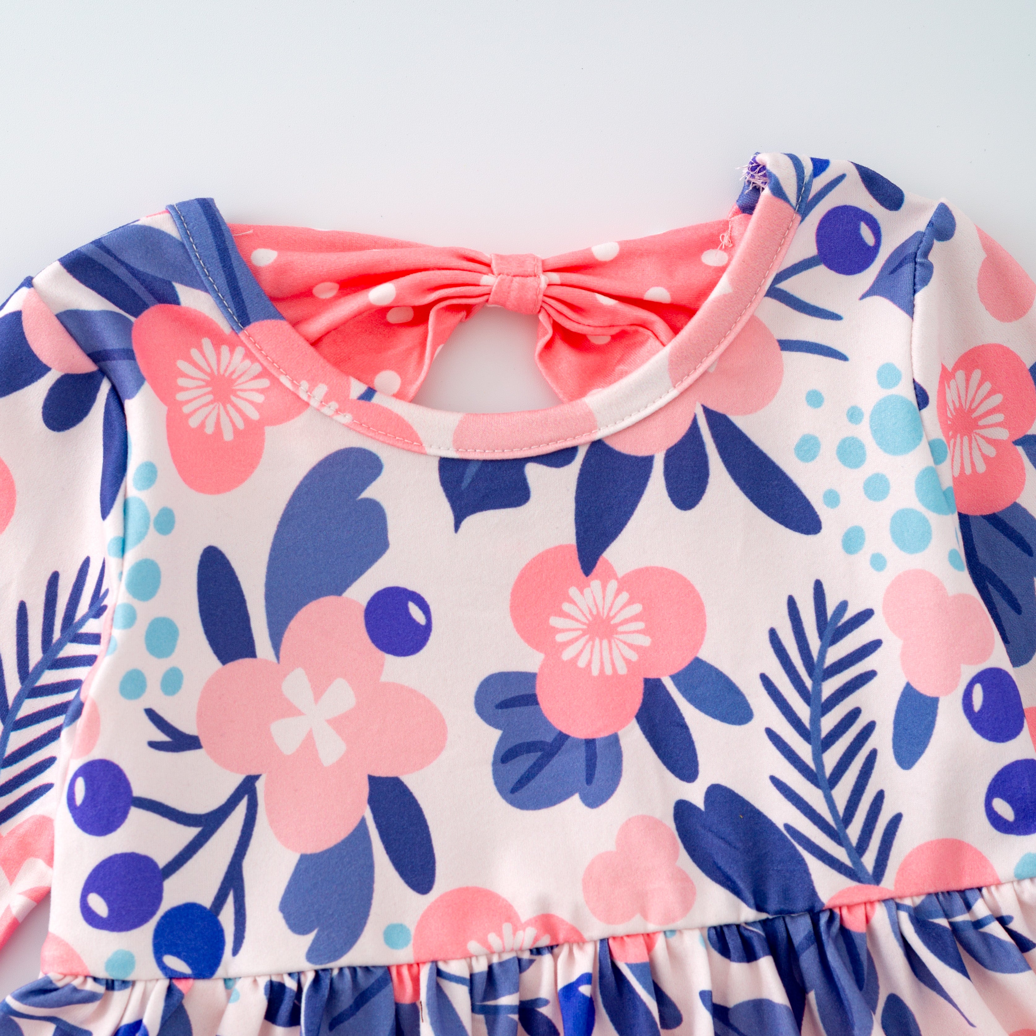 (In Stock)Baby Girls Pink Flower Print Milk Silk Infant Dress