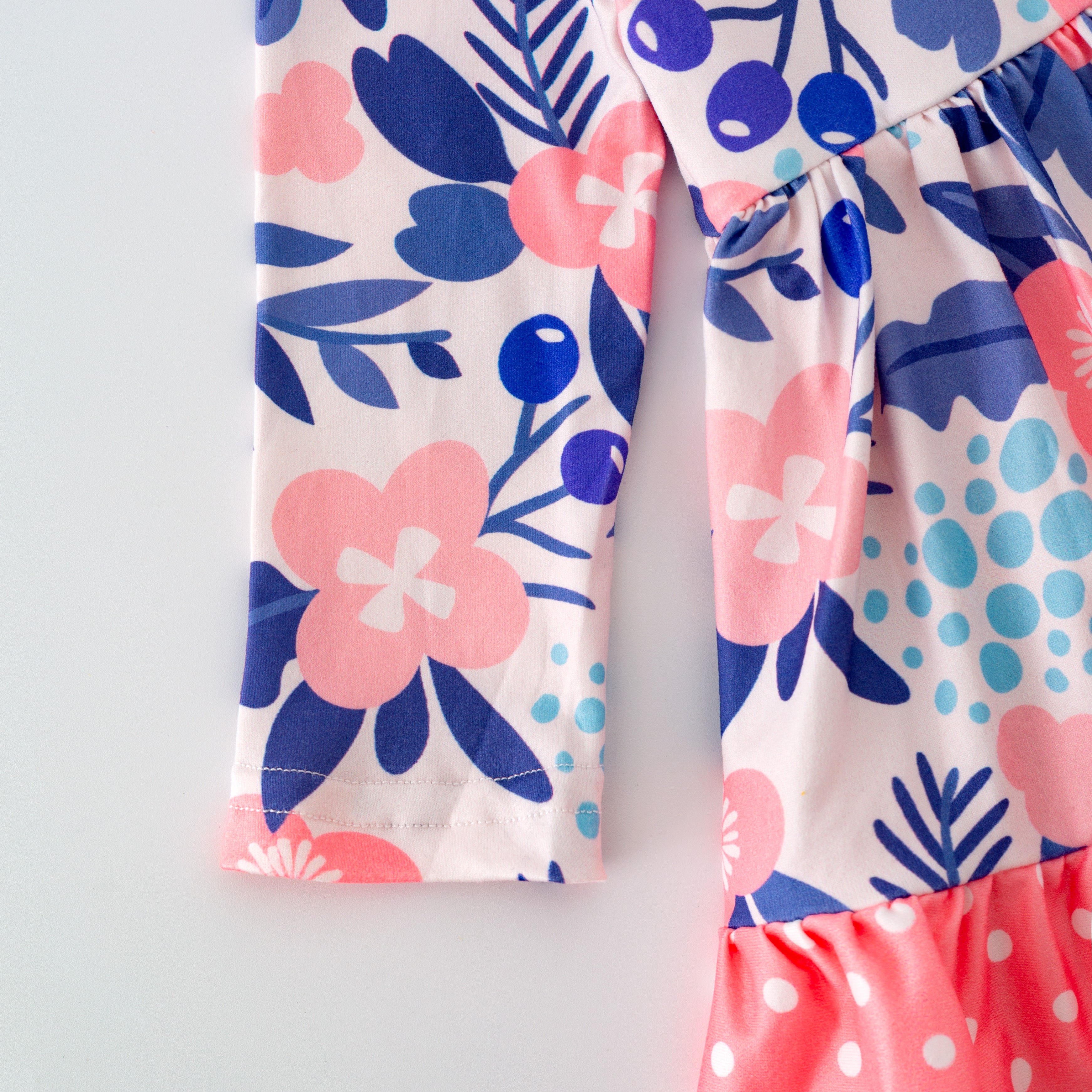 (In Stock)Baby Girls Pink Flower Print Milk Silk Infant Dress