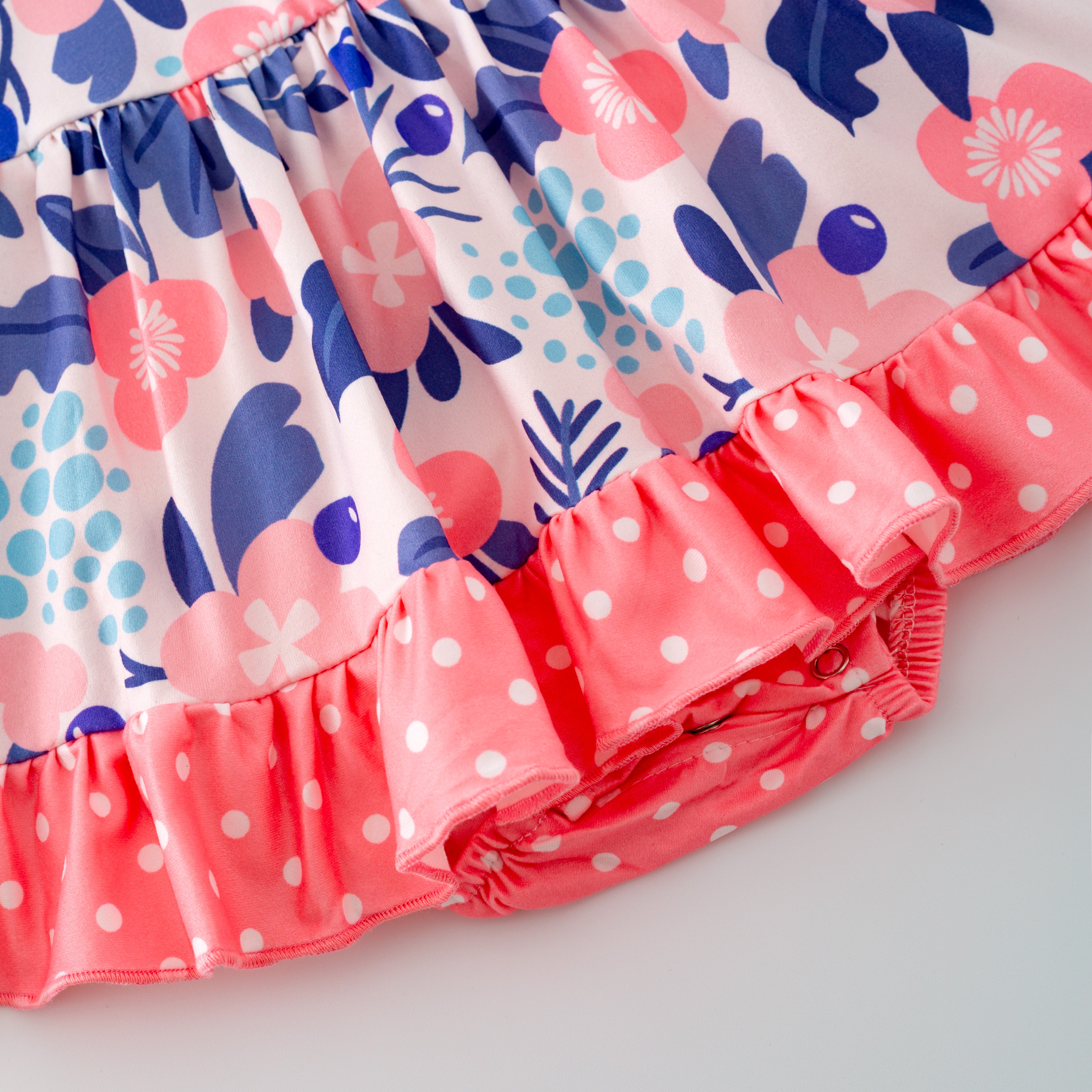 (In Stock)Baby Girls Pink Flower Print Milk Silk Infant Dress