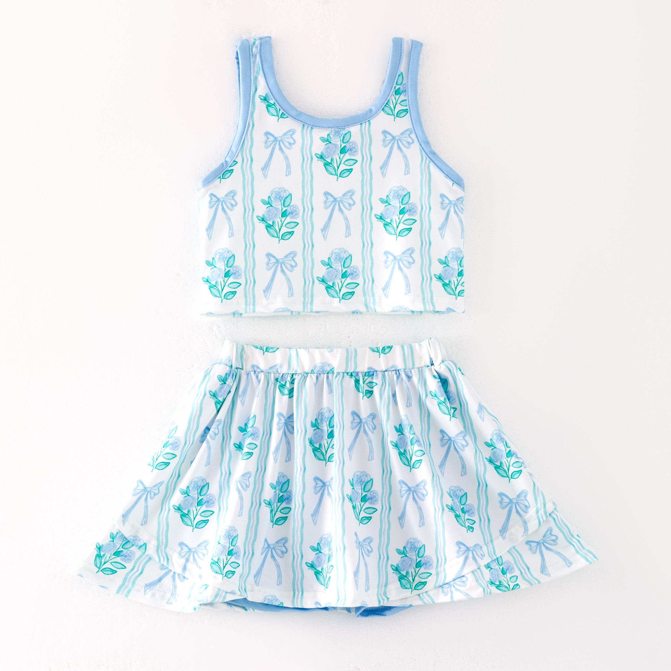 (Pre Order)Sisters Spring and Summer Floral Print Skorts Set&Romper