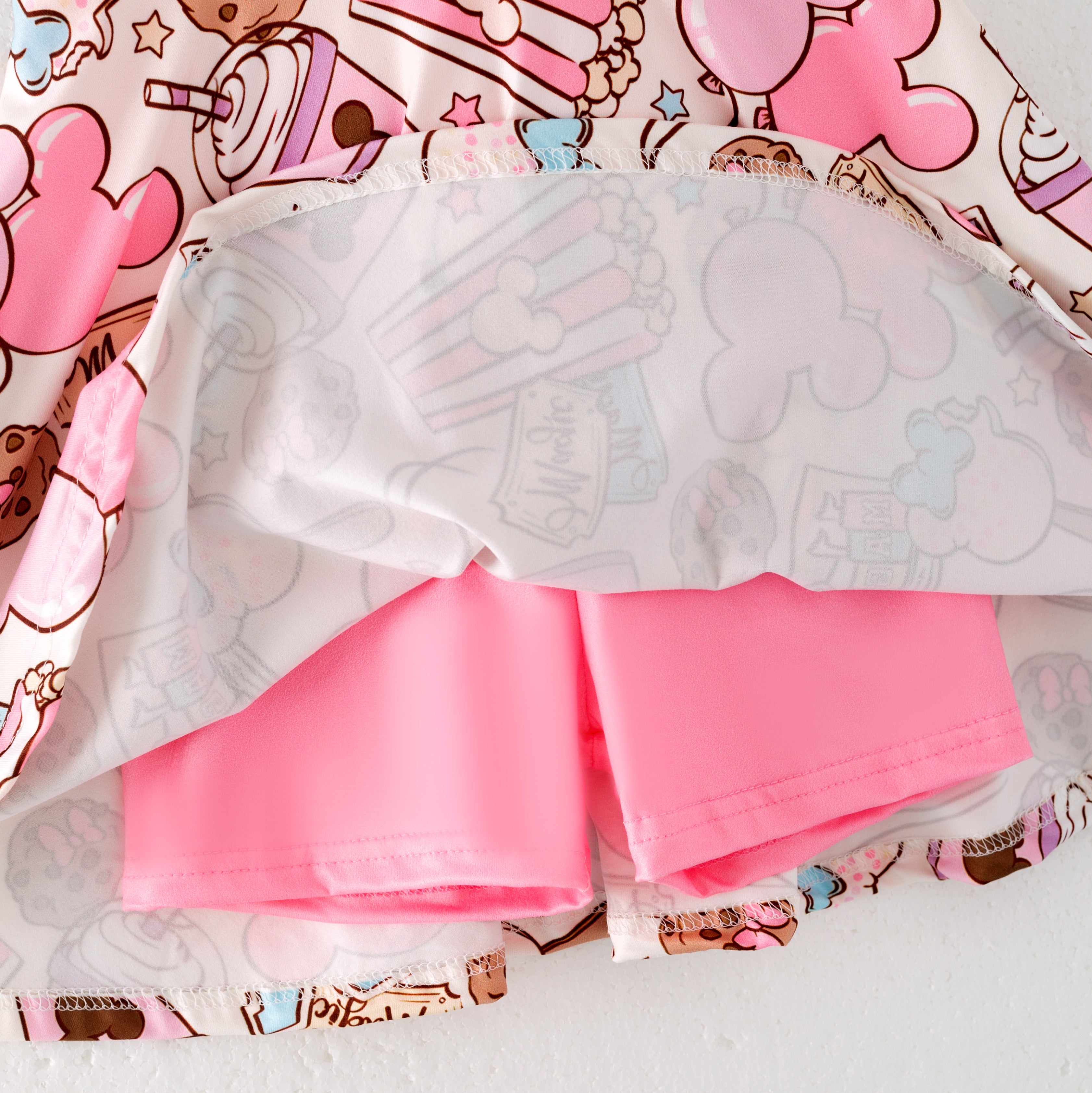 (Pre Order)Girls Spring and Summer Cartoon Print Skort Dress