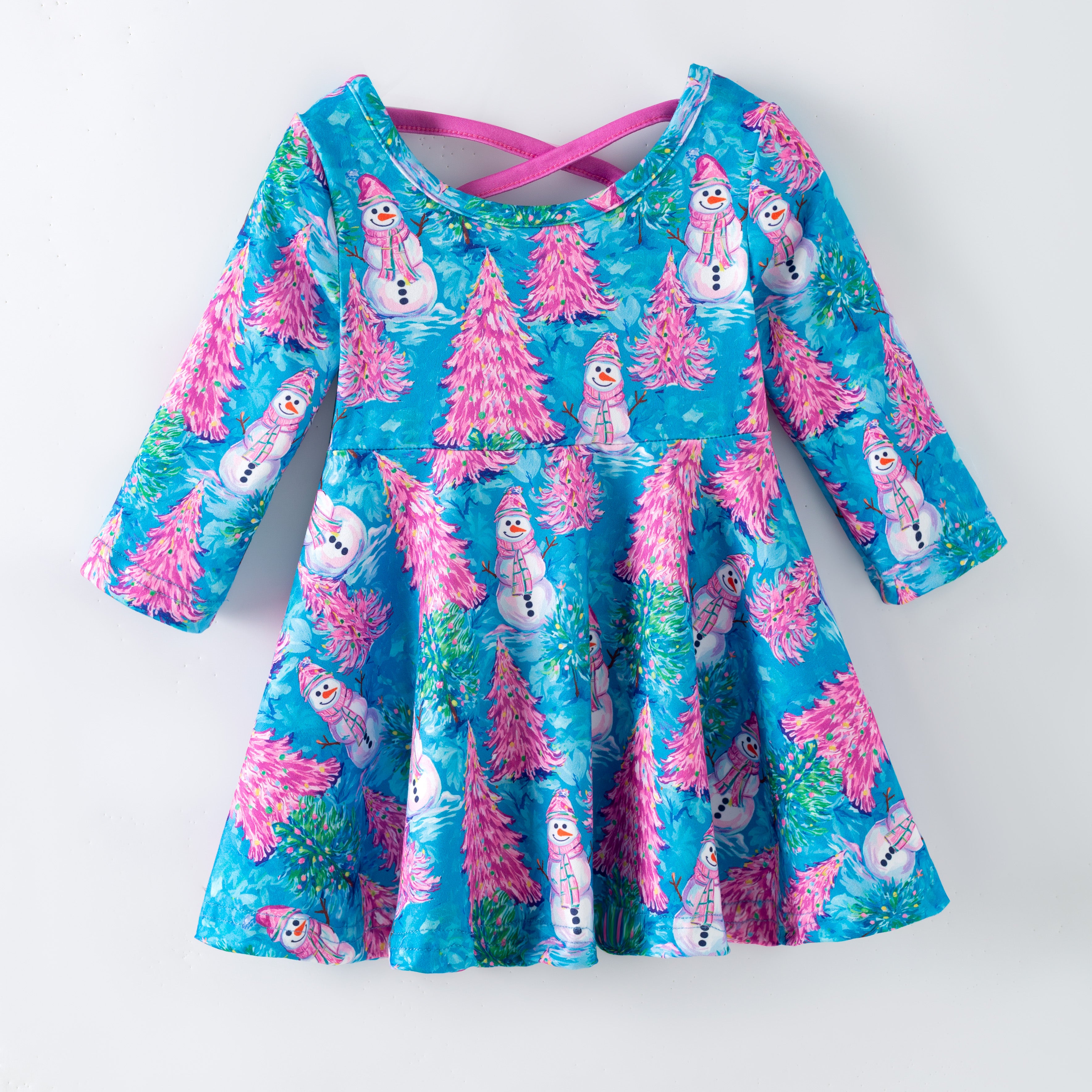(Pre Order,Prepack Zone)Girls Christmas Print Dress(Mix Size)