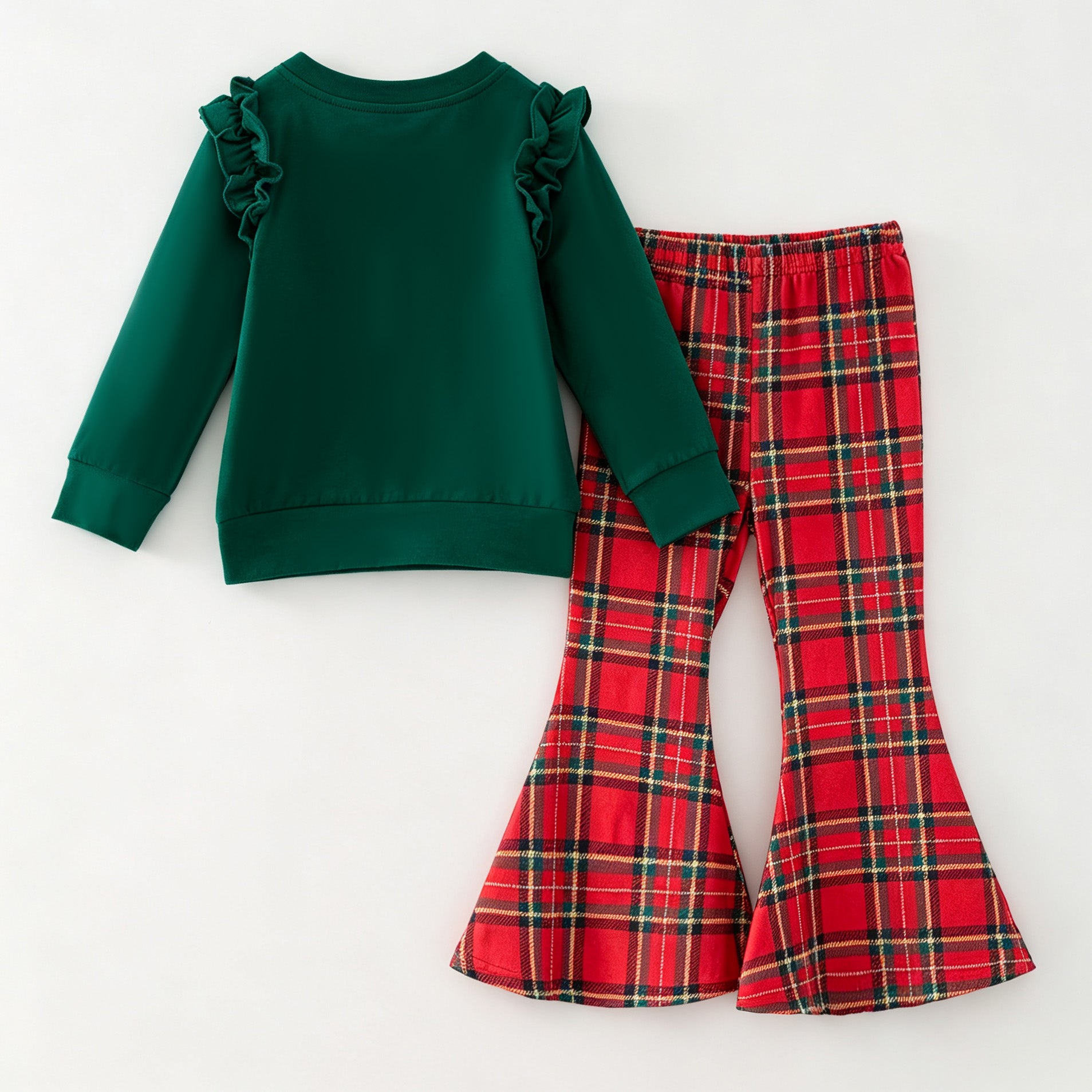 (In Stock)Girls Christmas Applique Sweatshirt Set