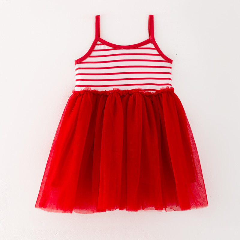(In Stock L33-5-3)Girls Valentine's Day Print Tulle Dress