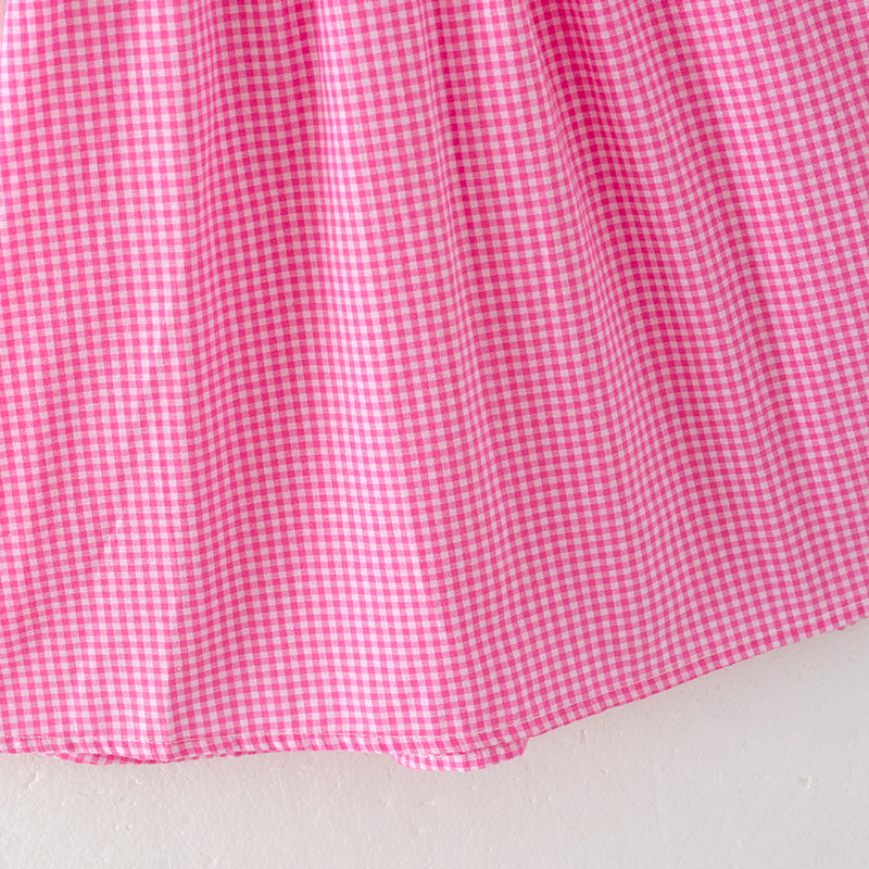 (In Stock L33-4-3)Girls Valentine's Day Embroidery Pink Smocked Dress