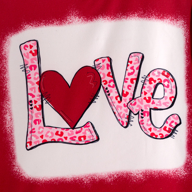 (In Stock G22-1-1)One Pack(8 Pieces total) Sale Girls Valentine's Day Print Outfit Set