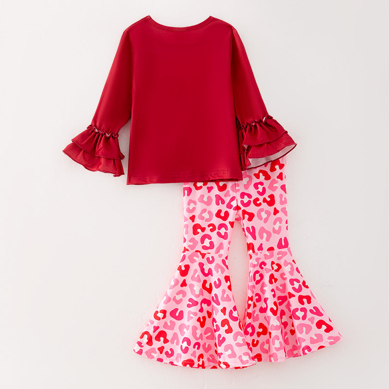 (In Stock G22-1-1)One Pack(8 Pieces total) Sale Girls Valentine's Day Print Outfit Set