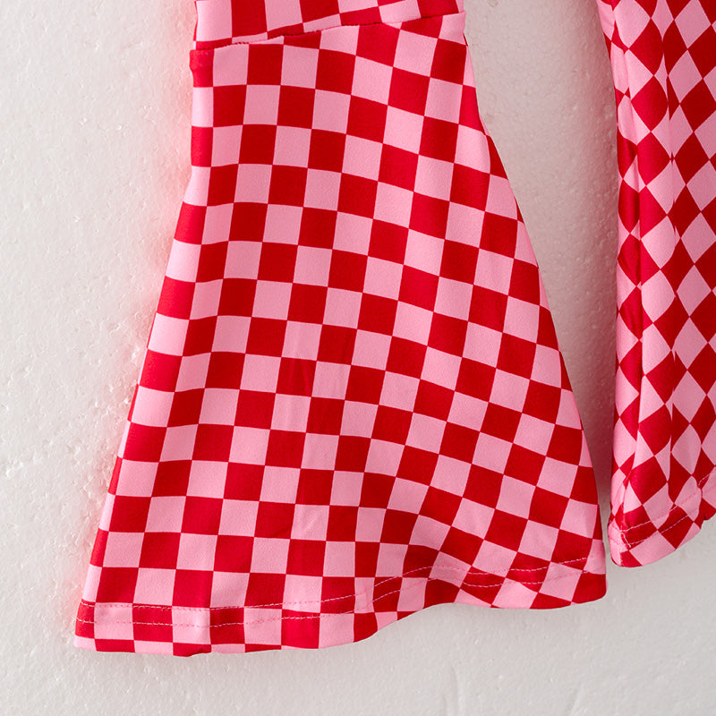 (In Stock G22-1-1)Girls Valentine's Day Print Outfit Set