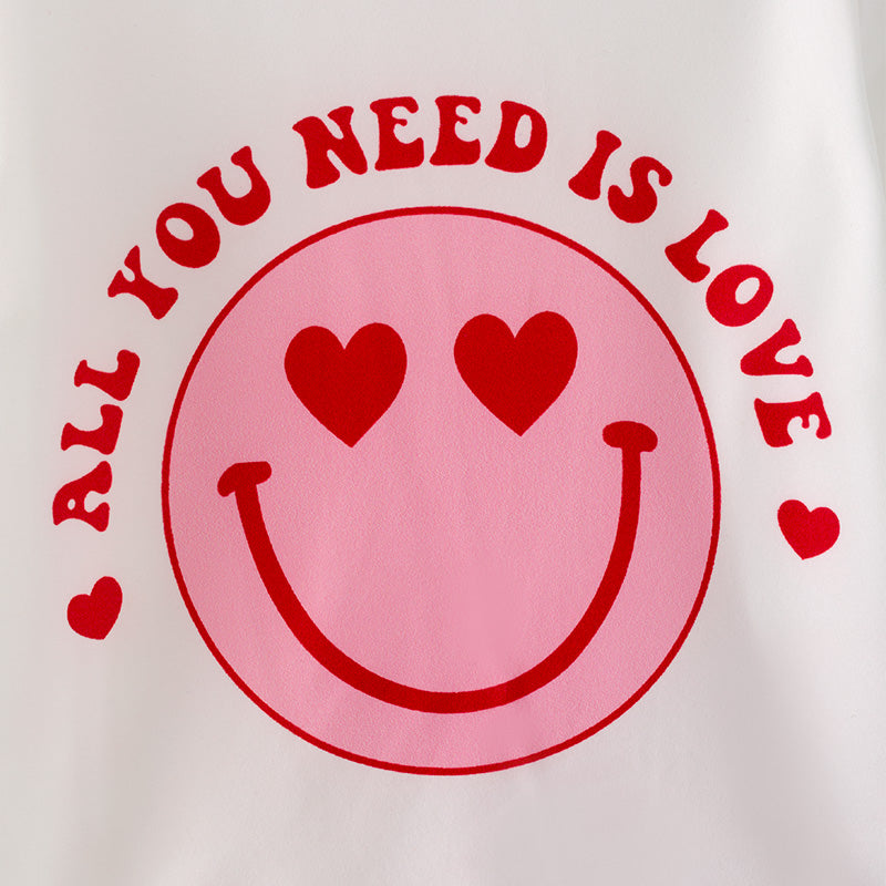 (In Stock G22-1-1)Girls Valentine's Day Print Outfit Set