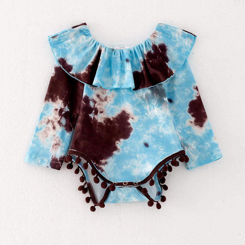 (In Stock L15-3-2)Baby Girls Fall Print Romper