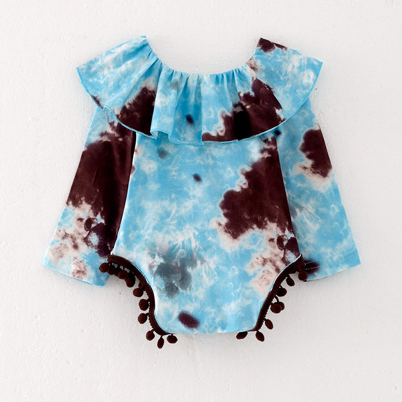 (In Stock L15-3-2)Baby Girls Fall Print Romper