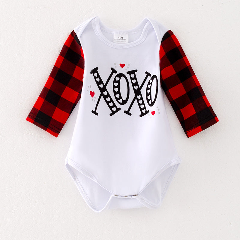 (In Stock L13-1-2)Baby Unisex Valentine's Day Print Romper