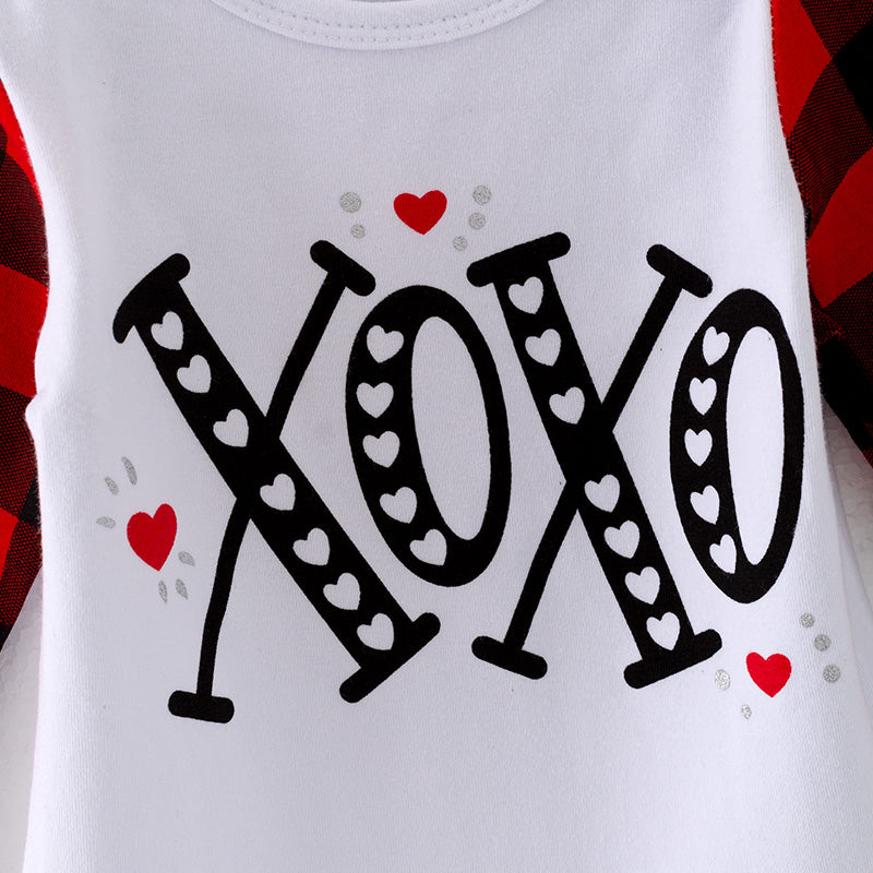 (In Stock L13-1-2)Baby Unisex Valentine's Day Print Romper