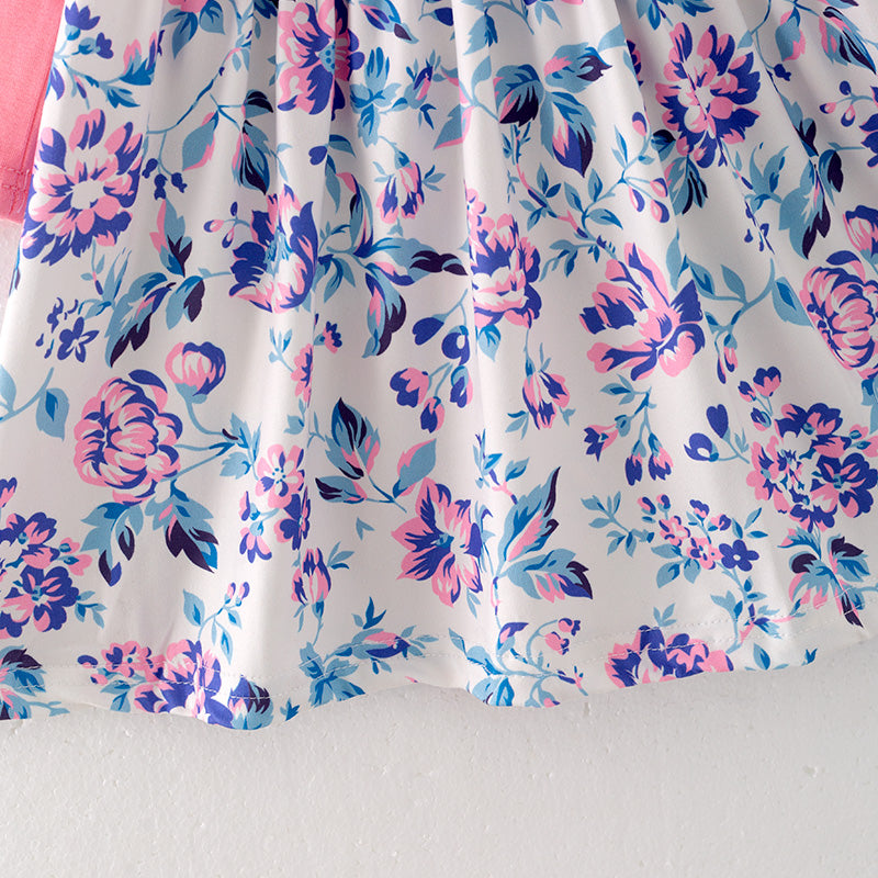 (In Stock L33-1-1)Girls Fall Floral Print Dress