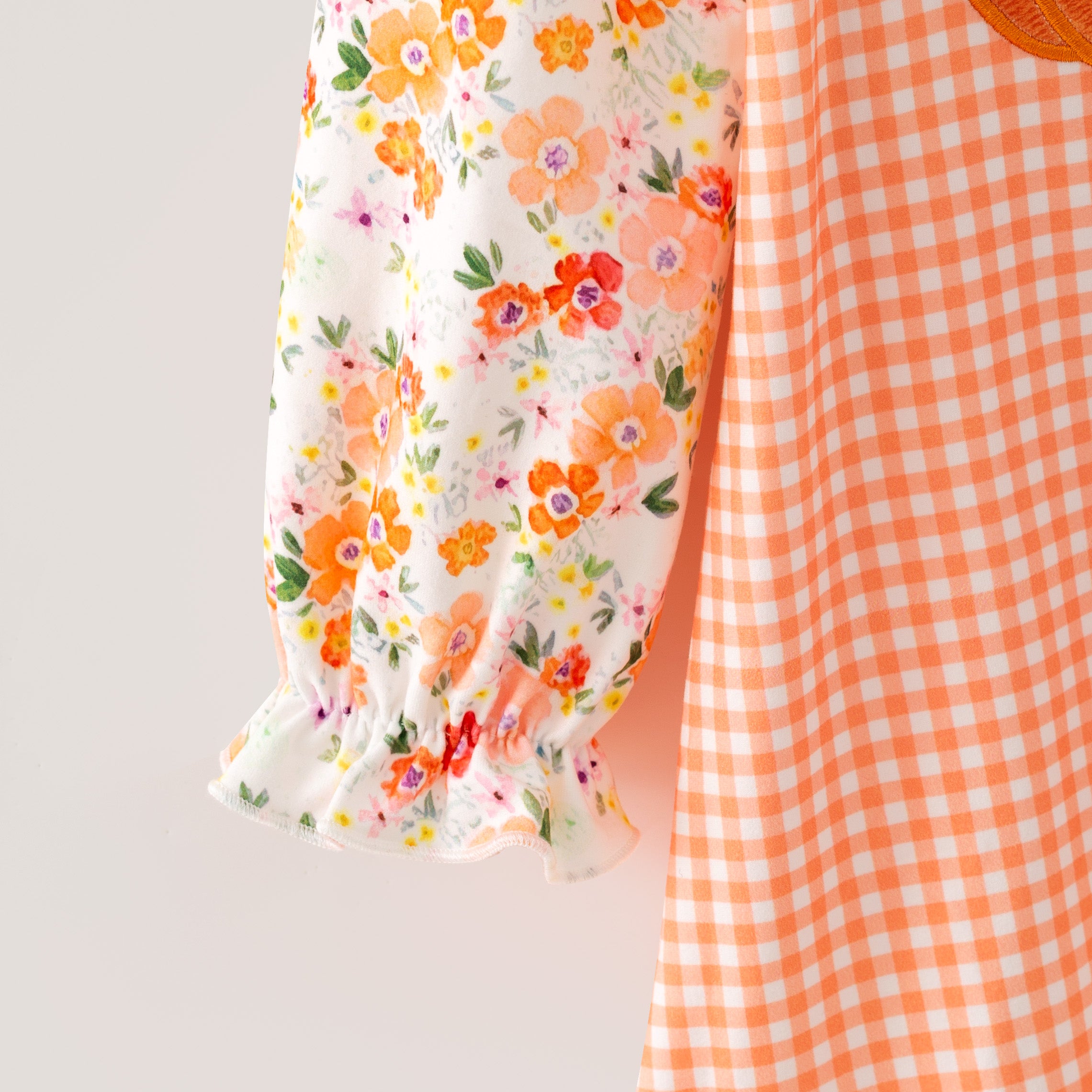 (In Stock)Girls Fall Pumpkin Applique Dress