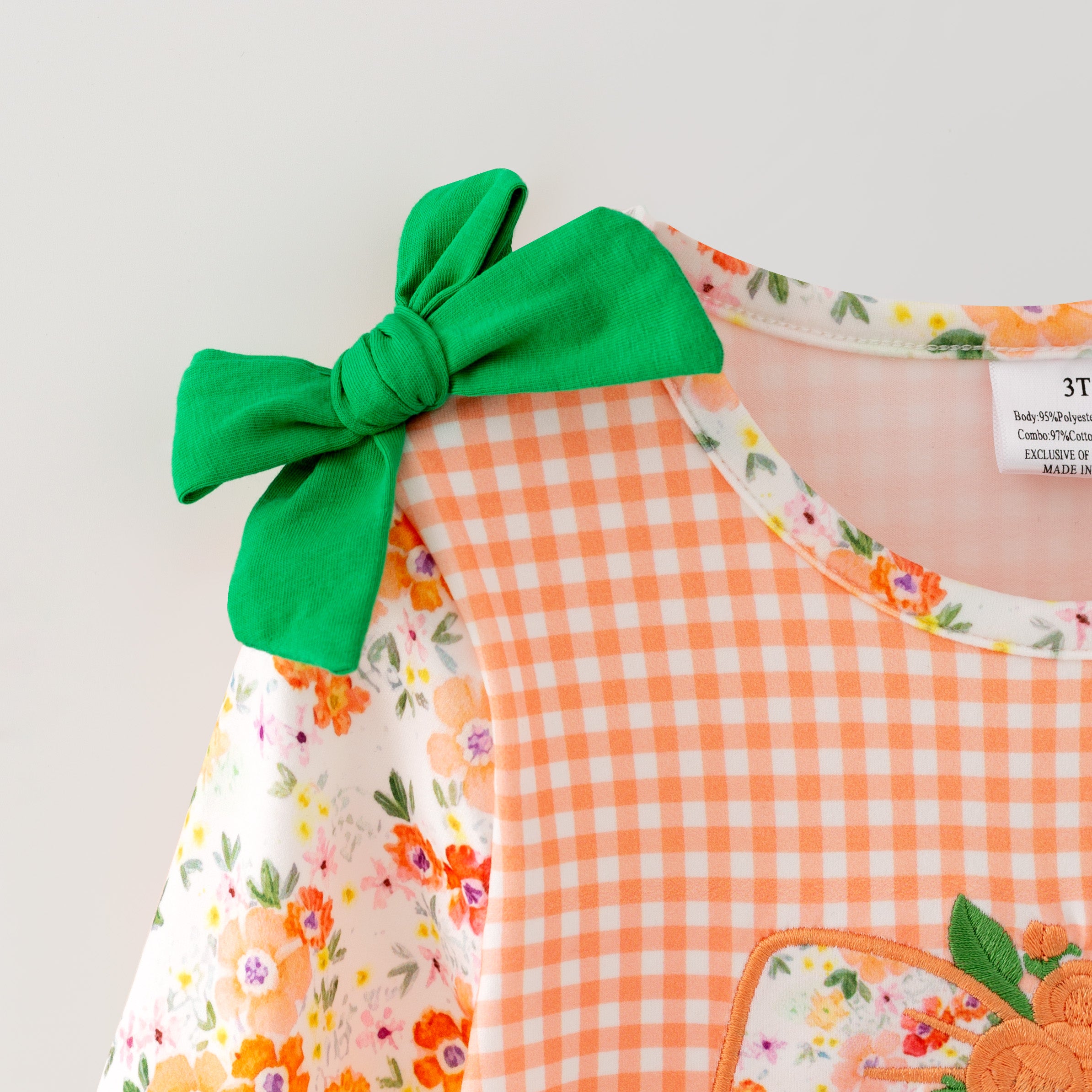 (In Stock)Girls Fall Pumpkin Applique Dress