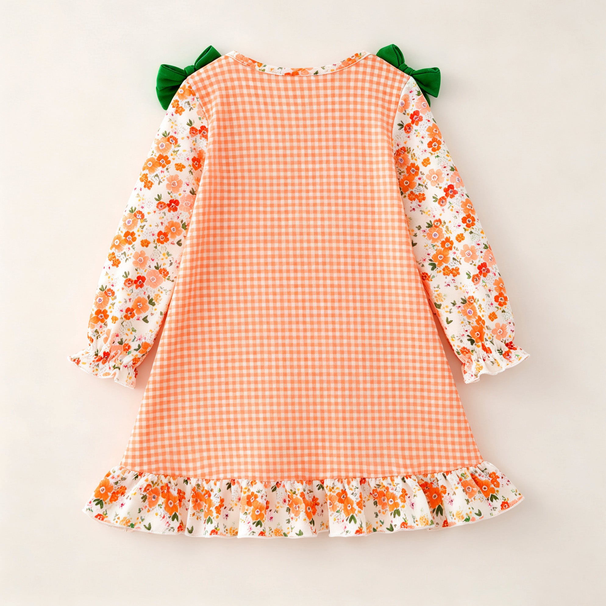 (In Stock)Girls Fall Pumpkin Applique Dress