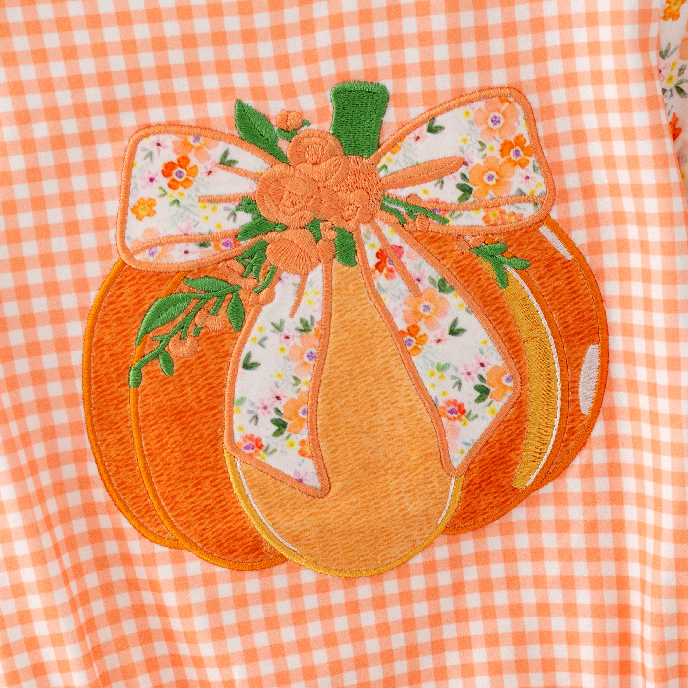 (In Stock)Toddler Girls Fall Pumpkin Applique Romper
