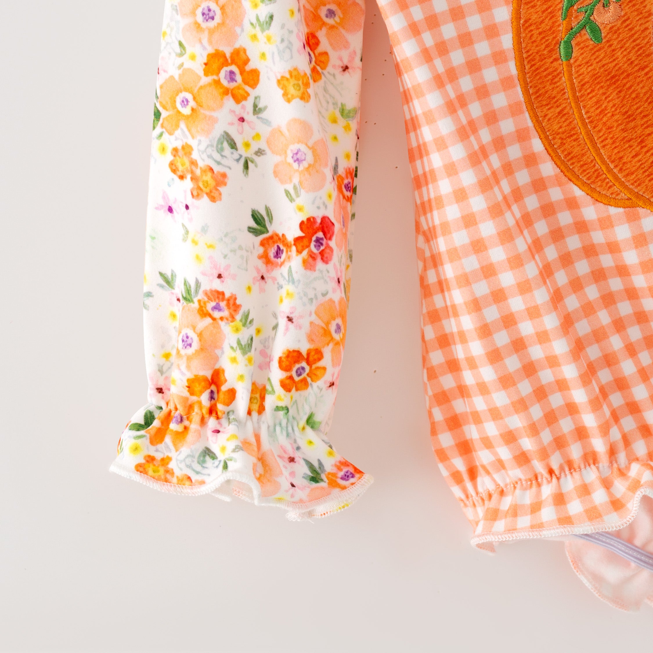 (In Stock)Toddler Girls Fall Pumpkin Applique Romper
