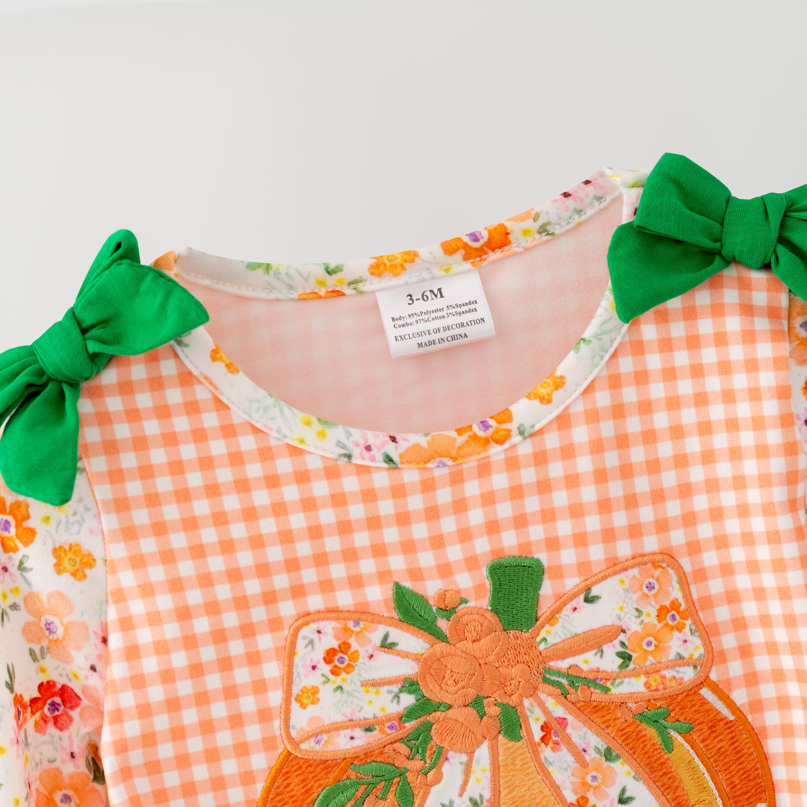 (In Stock)Toddler Girls Fall Pumpkin Applique Romper
