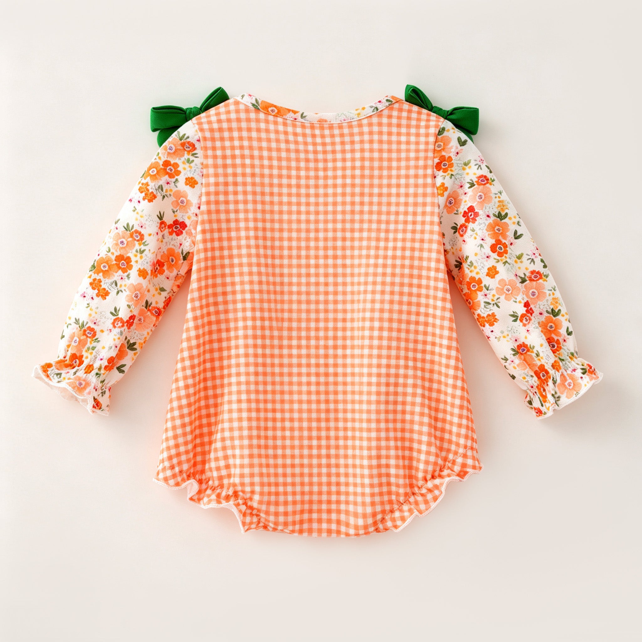 (In Stock)Toddler Girls Fall Pumpkin Applique Romper