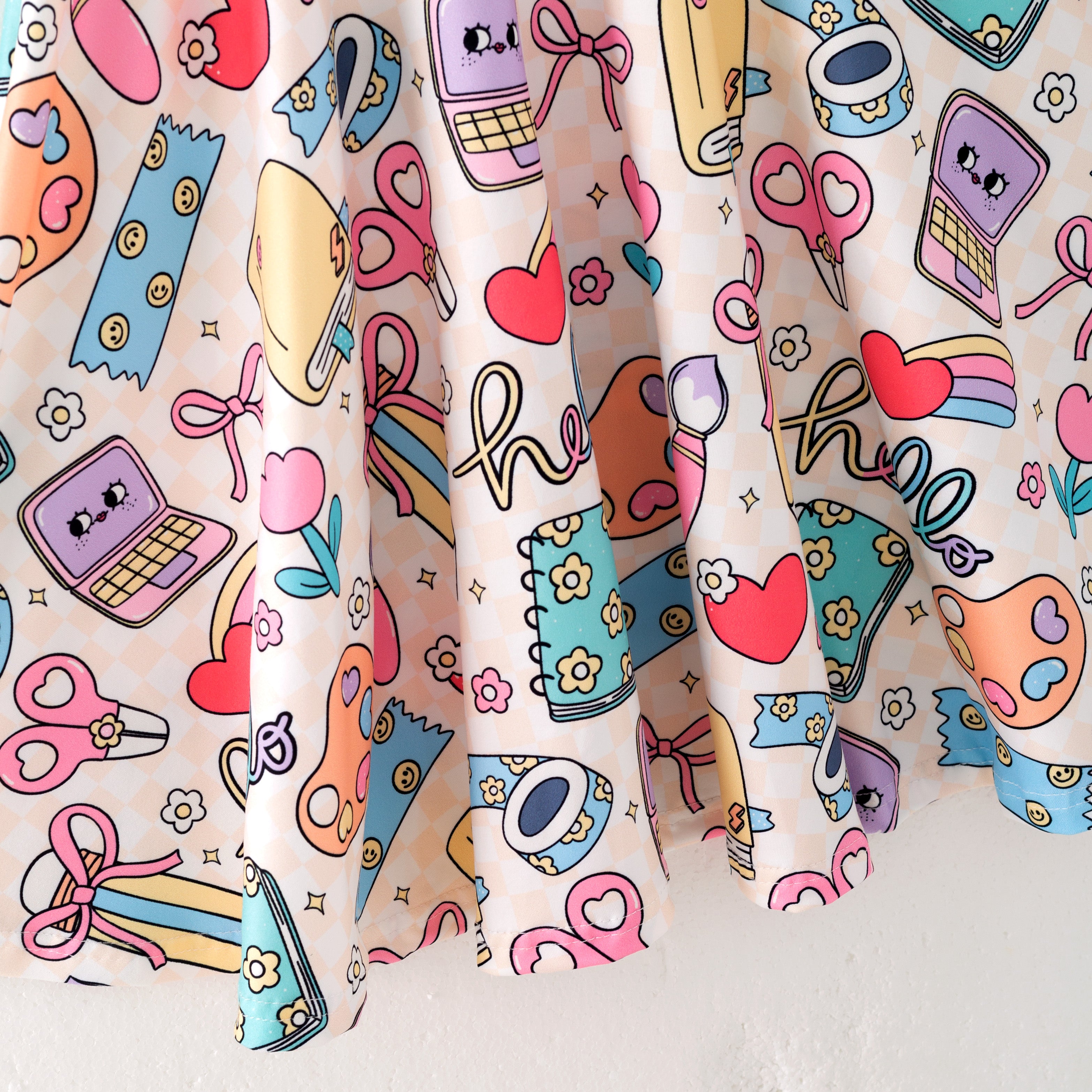 (Pre Order)Girls Summer Back To School Print Dress