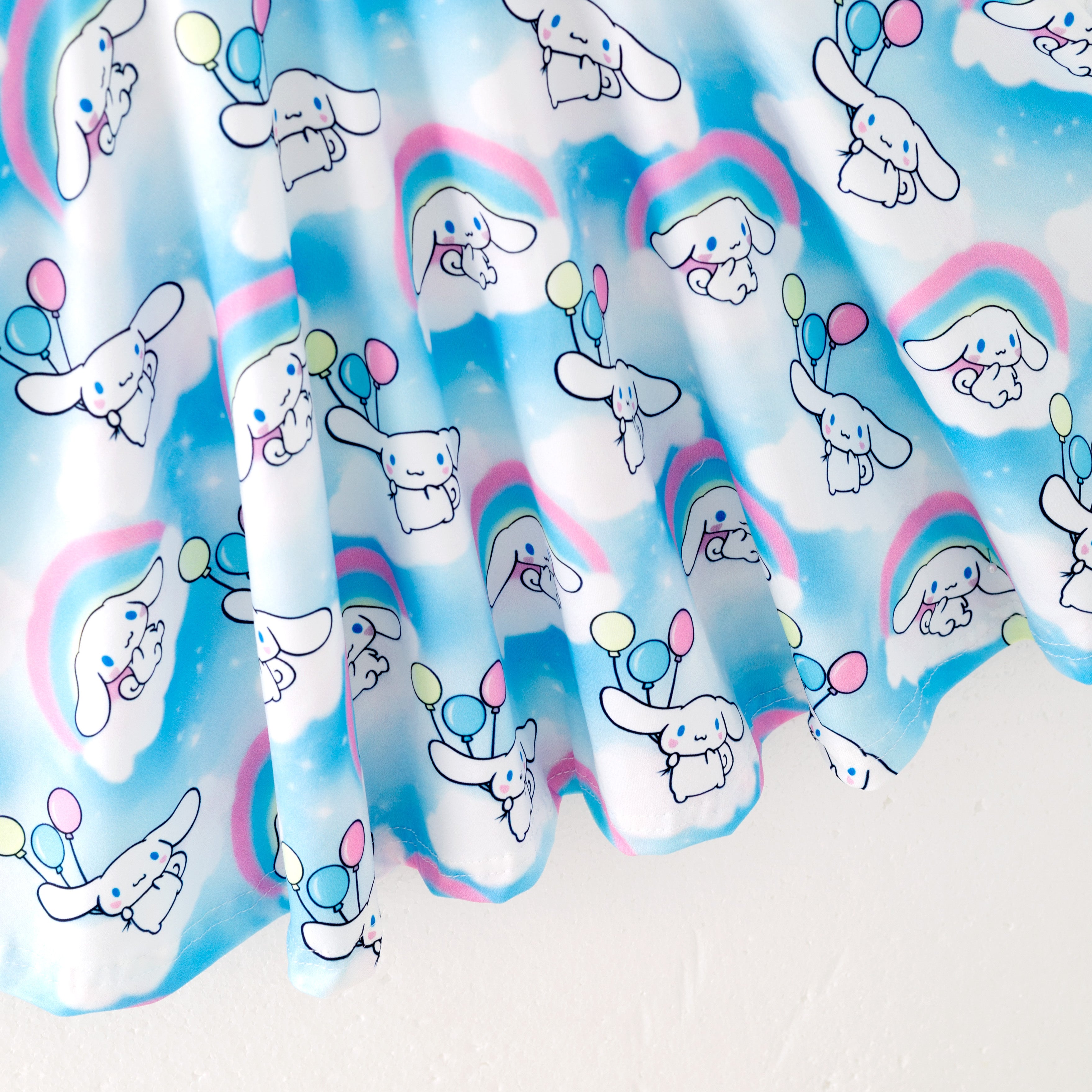 (Pre Order)Girls Cute Cartoon Print Milk Silk Dress