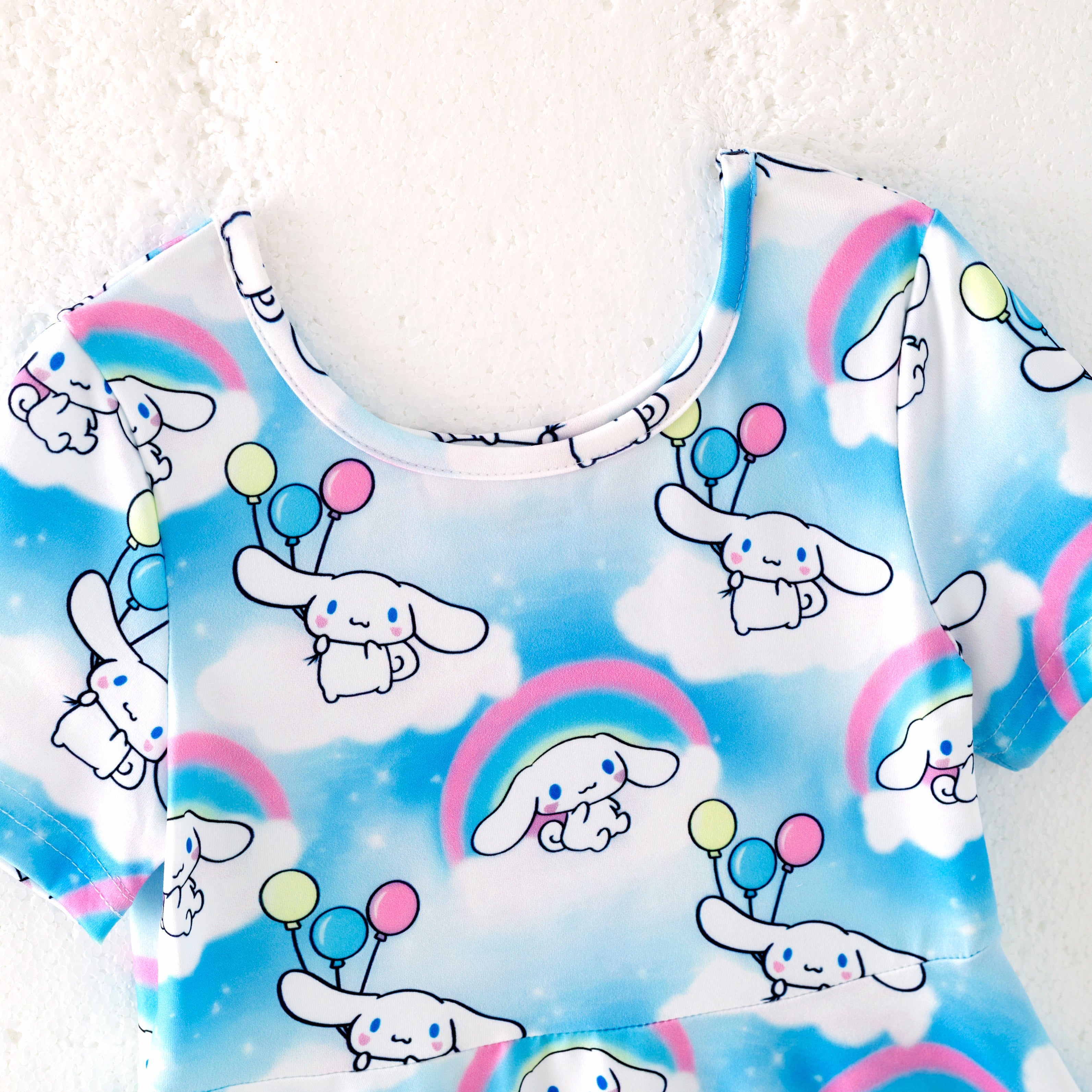 (Pre Order)Girls Cute Cartoon Print Milk Silk Dress
