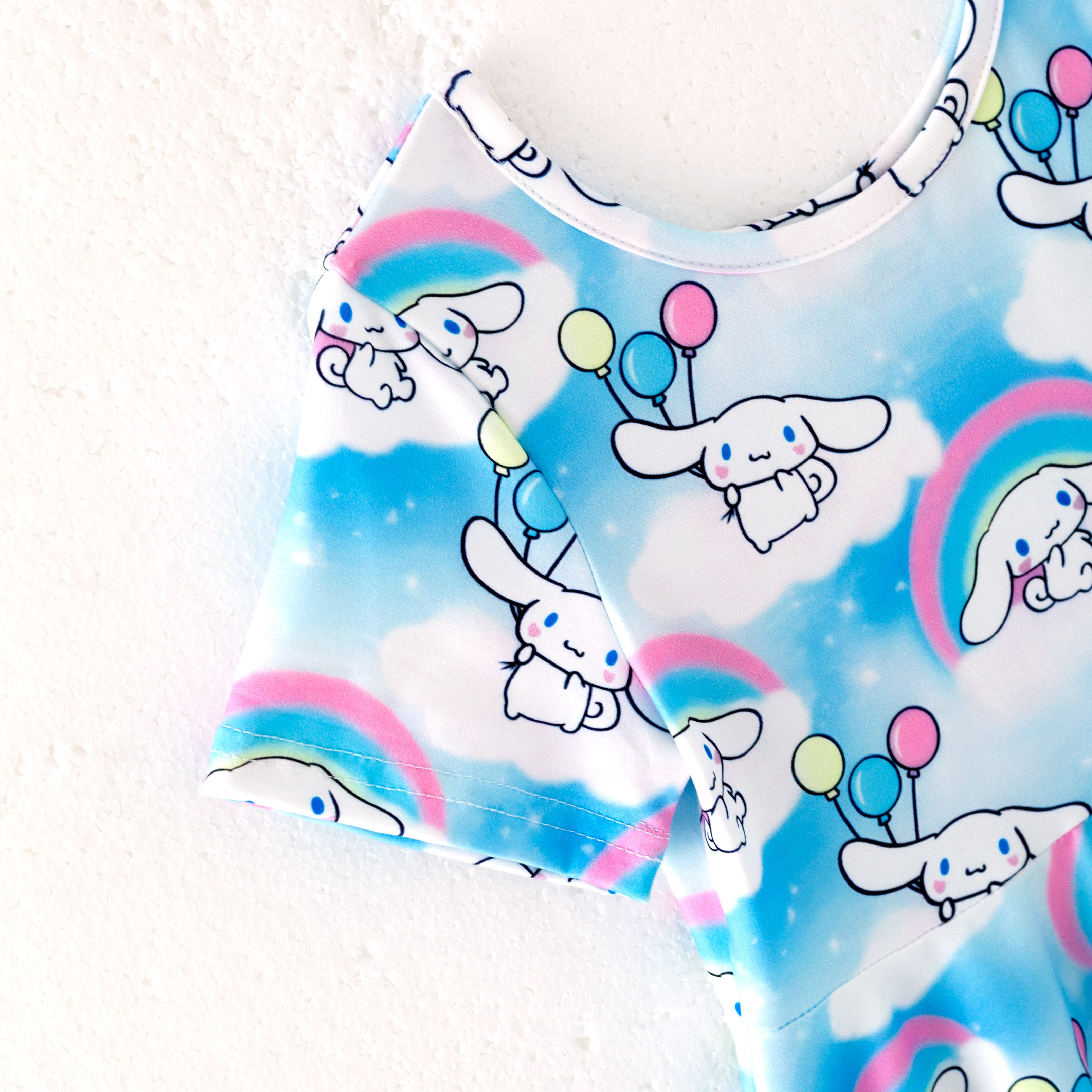 (Pre Order)Girls Cute Cartoon Print Milk Silk Dress