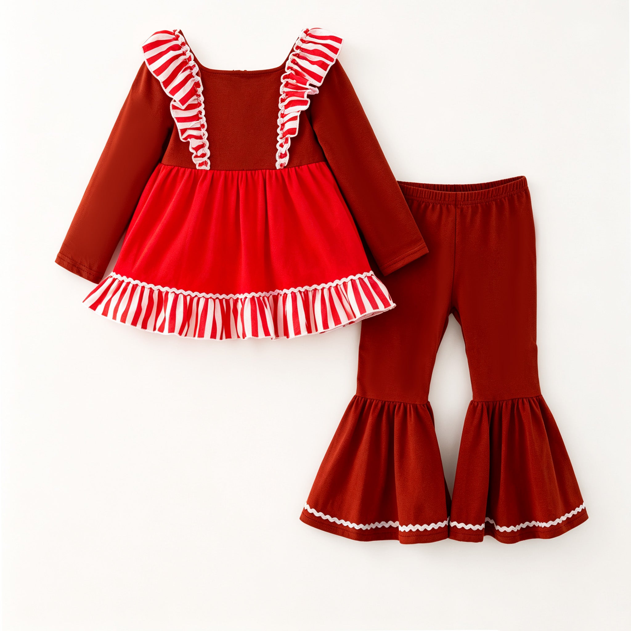 (In Stock)Girls Christmas Gingerbread Applique Dress