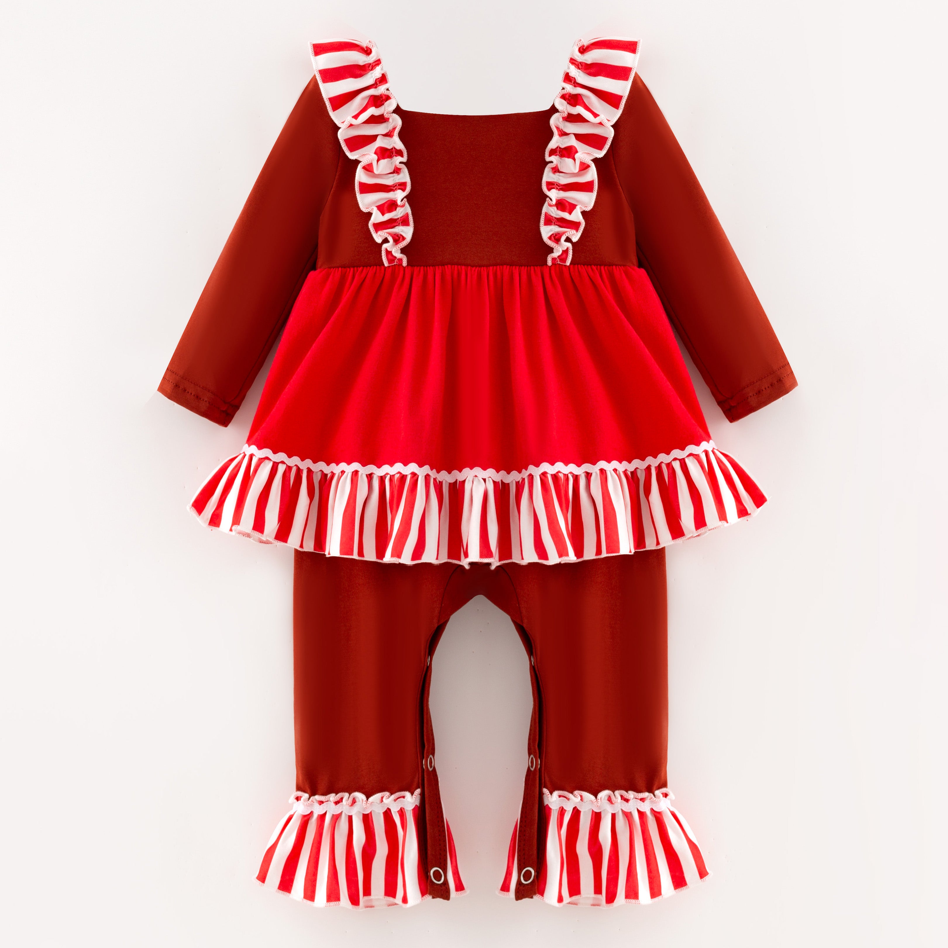 (In Stock)Toddler Girls Christmas Gingerbread Applique Bloomer Set