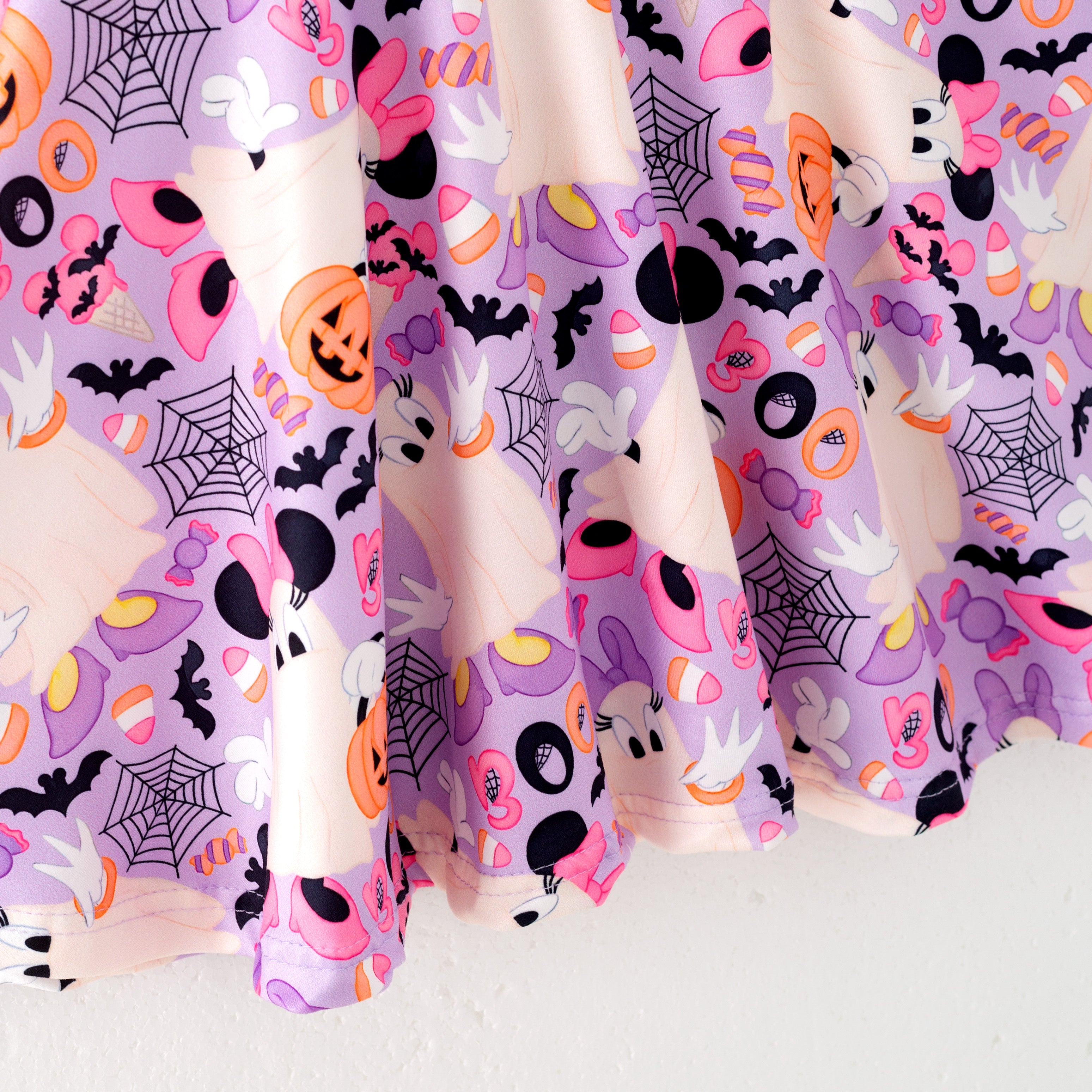 (Pre Order)Girls Halloween Cartoon Print Twirl Dress