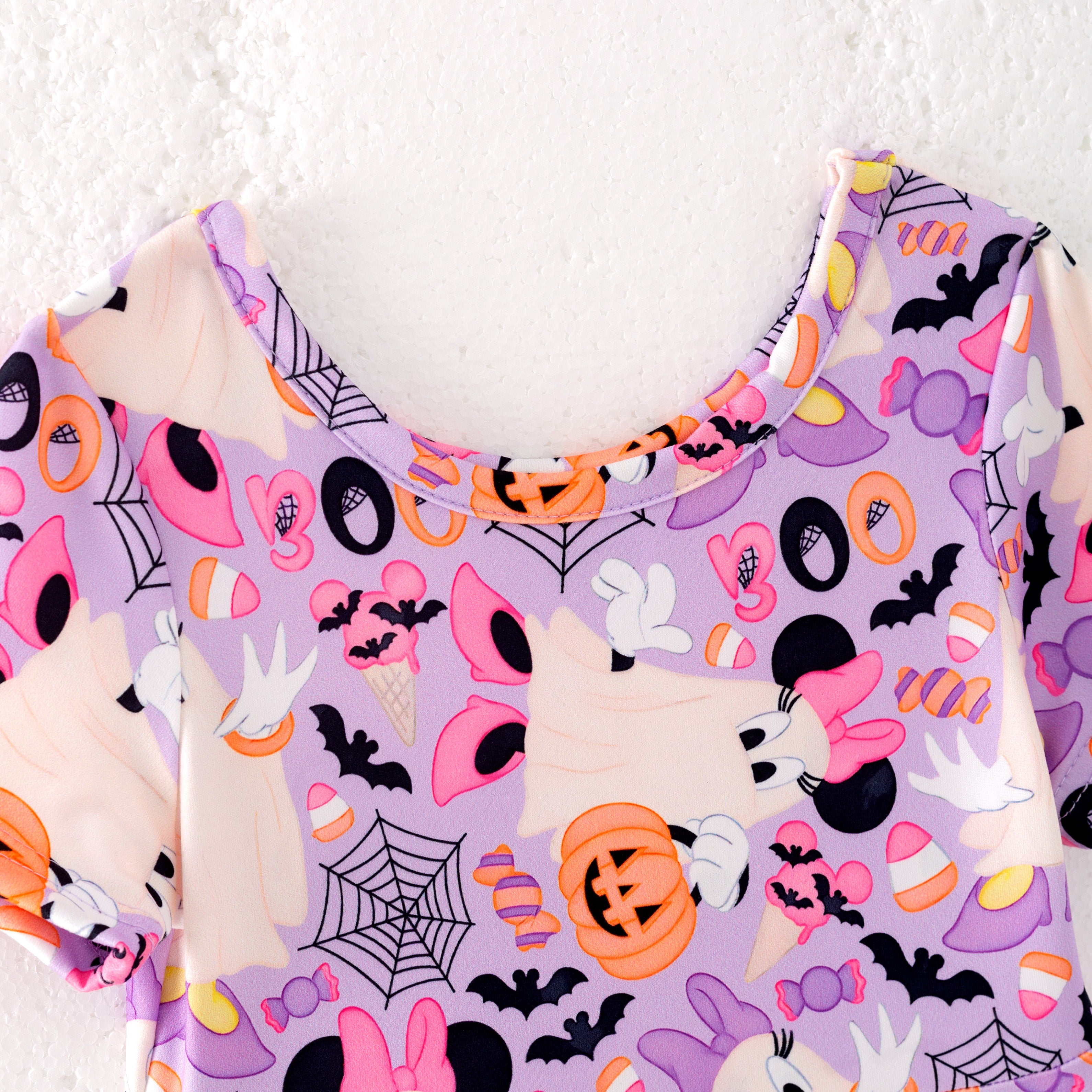 (Pre Order)Girls Halloween Cartoon Print Twirl Dress