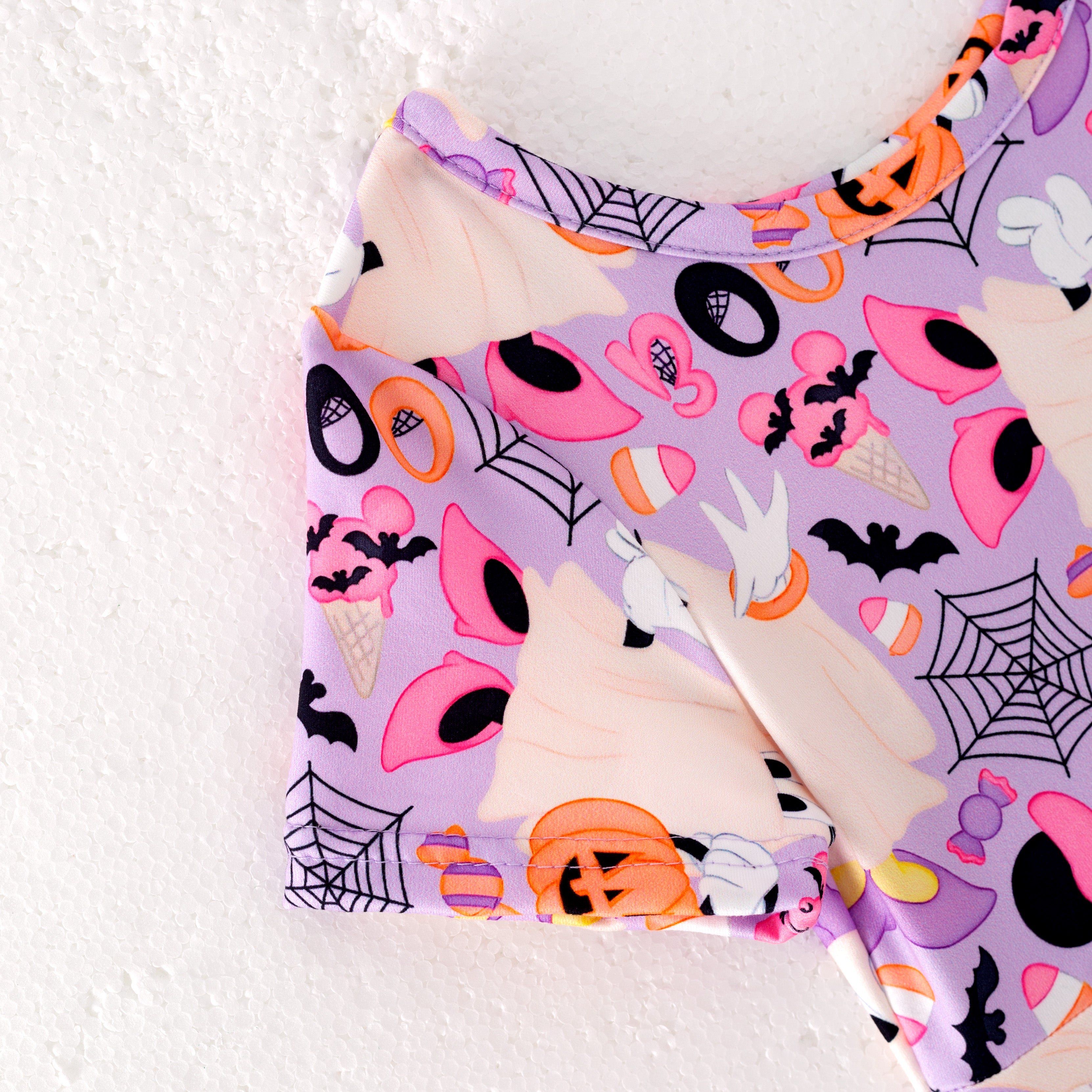 (Pre Order)Girls Halloween Cartoon Print Twirl Dress