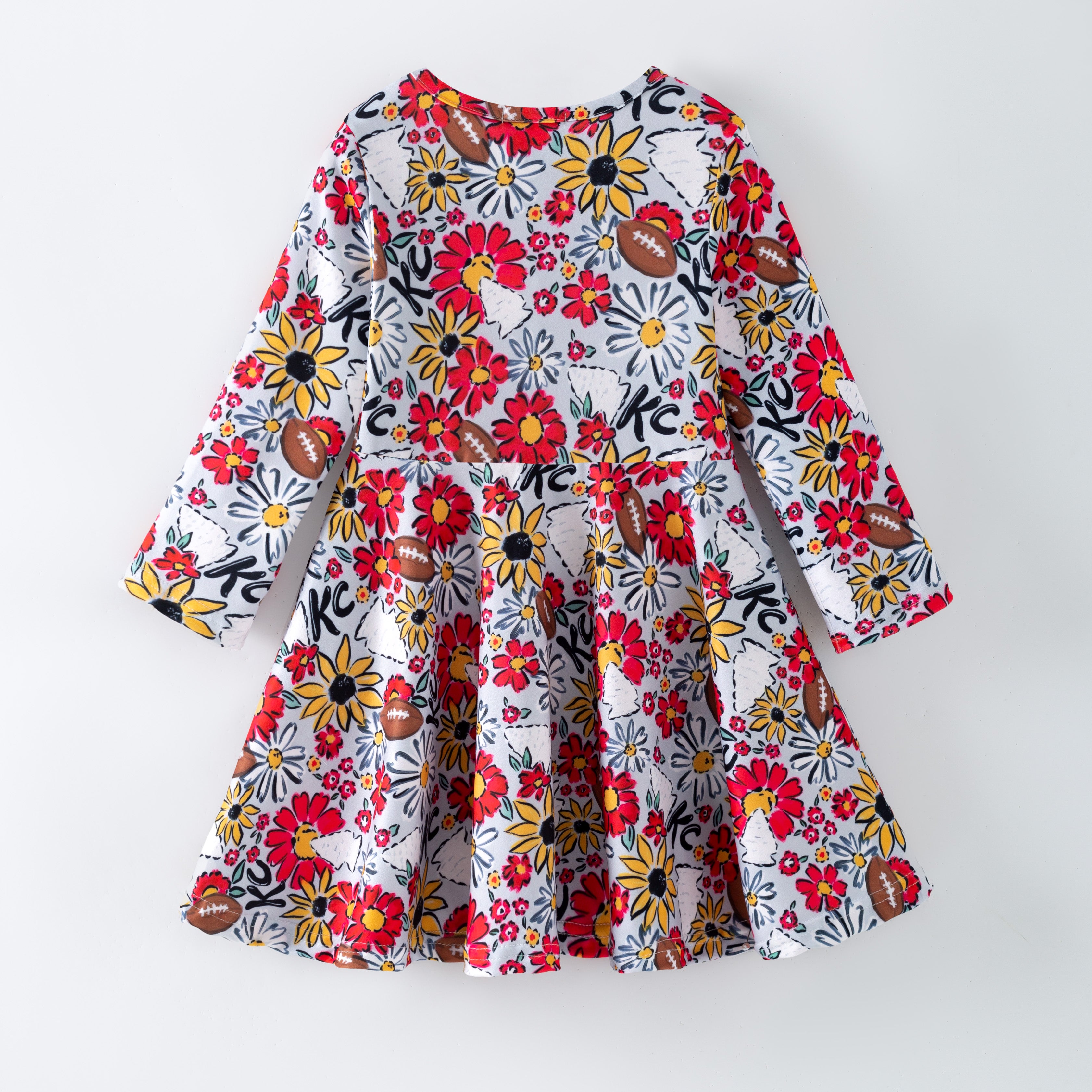 (Pre Order,Prepack Zone)Girls Football Print Dress(Mix Size)