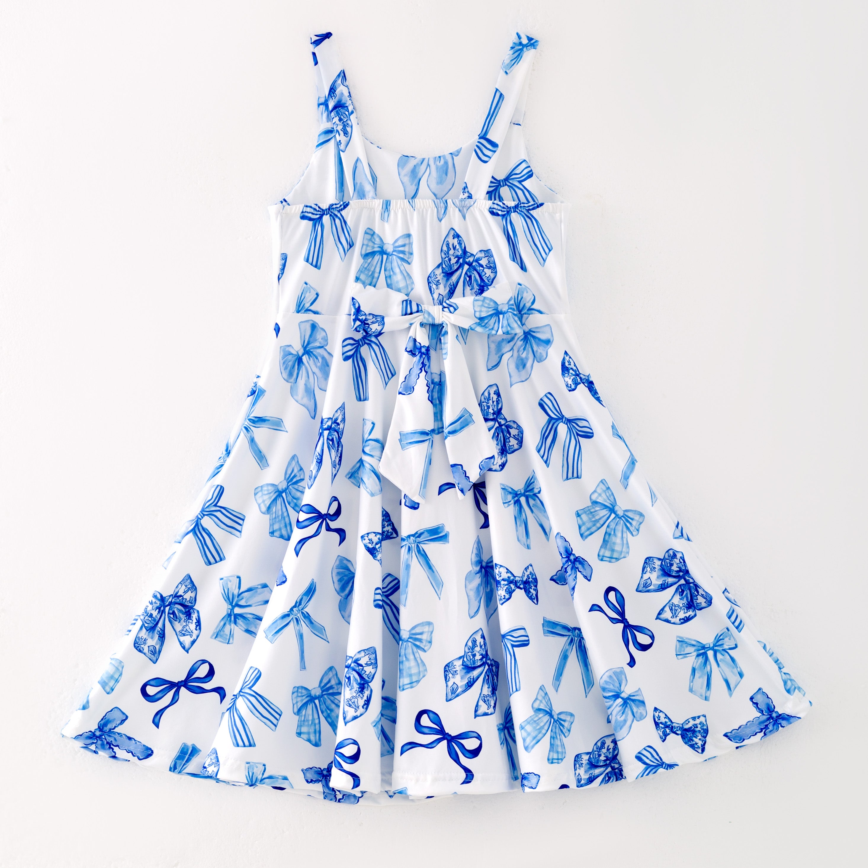 (Pre Order)Girls Spring and Summer Bow Print Dress