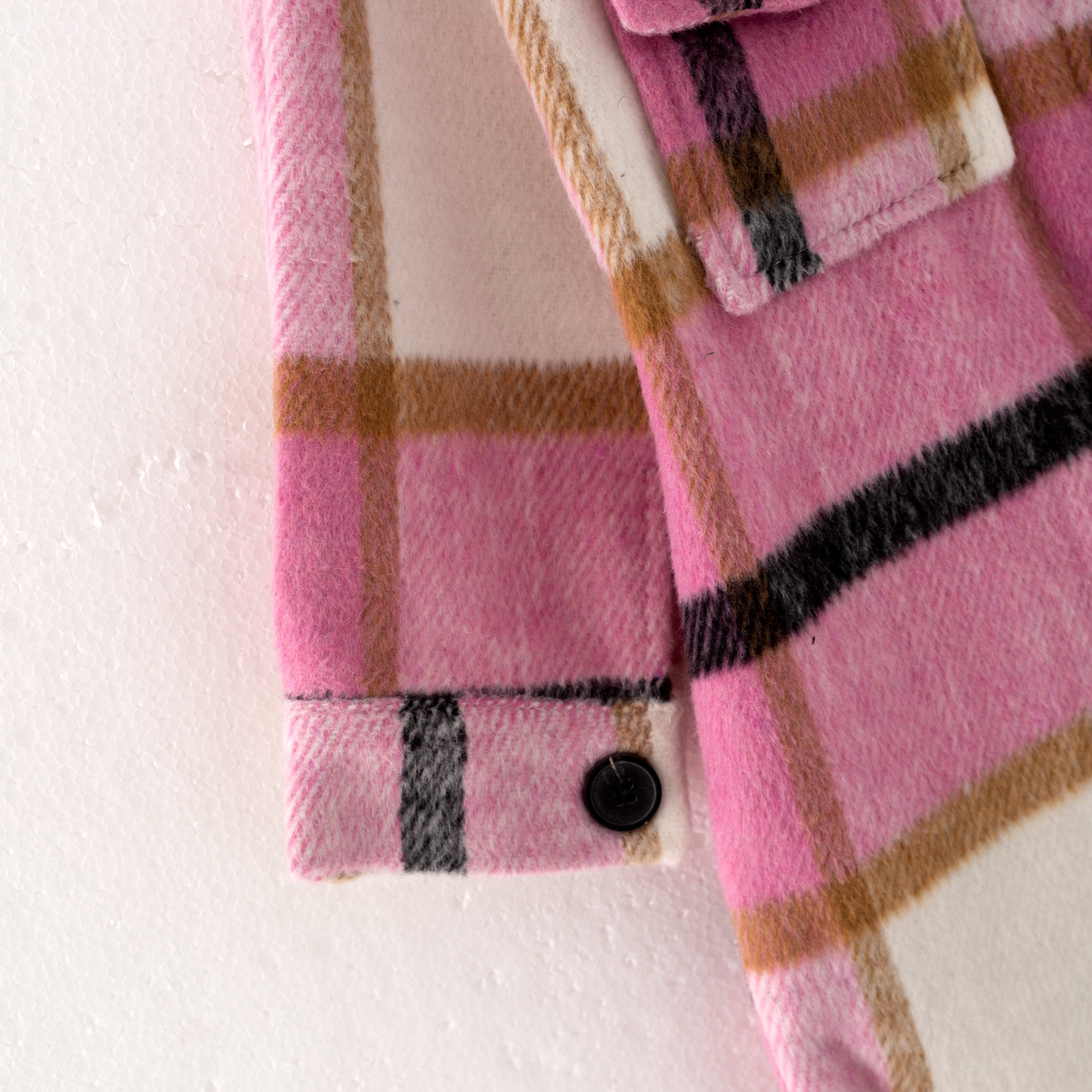 (In Stock L32-5-2)Mommy and Me Fall and Winter Pink Plaid Coat