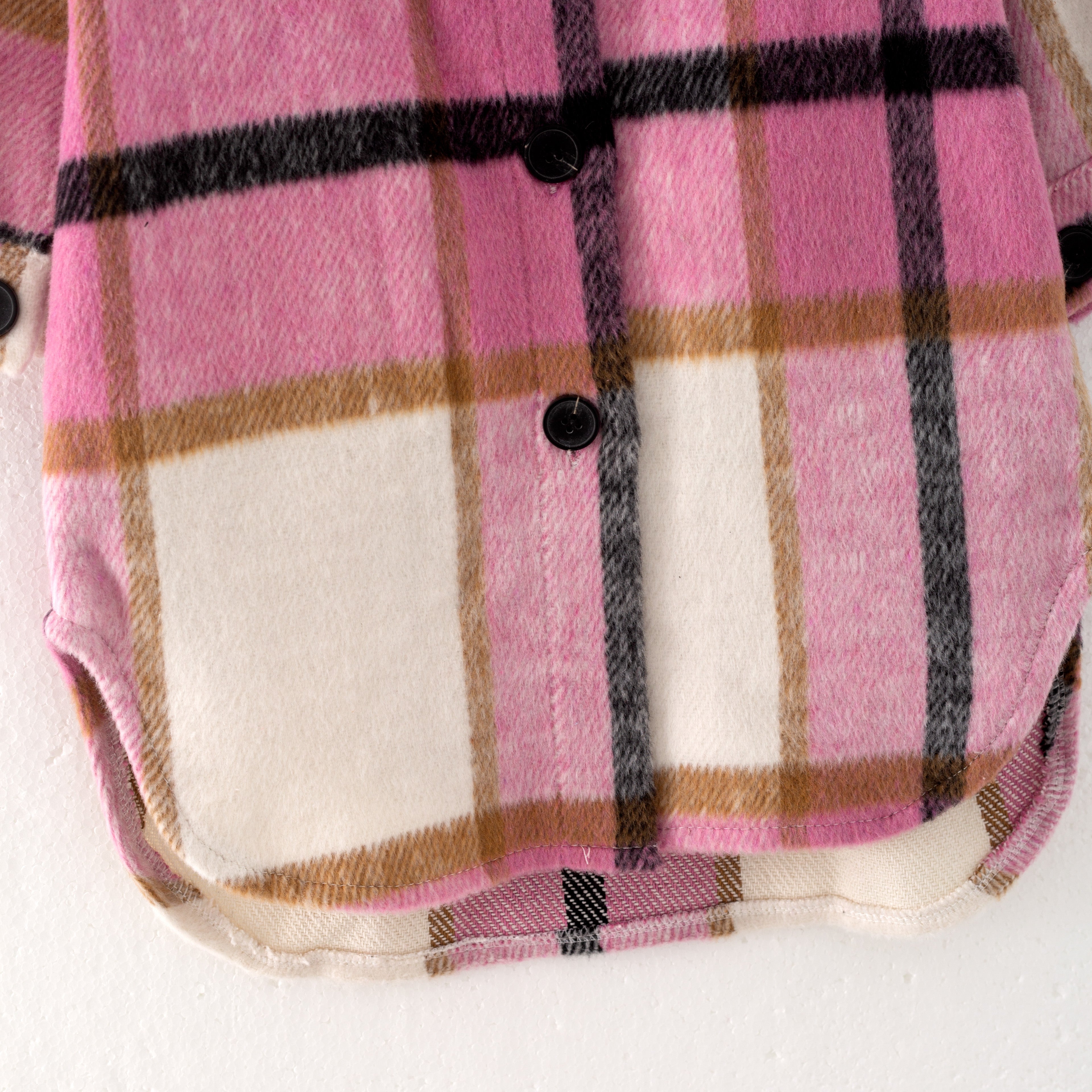 (In Stock L32-5-2)Mommy and Me Fall and Winter Pink Plaid Coat