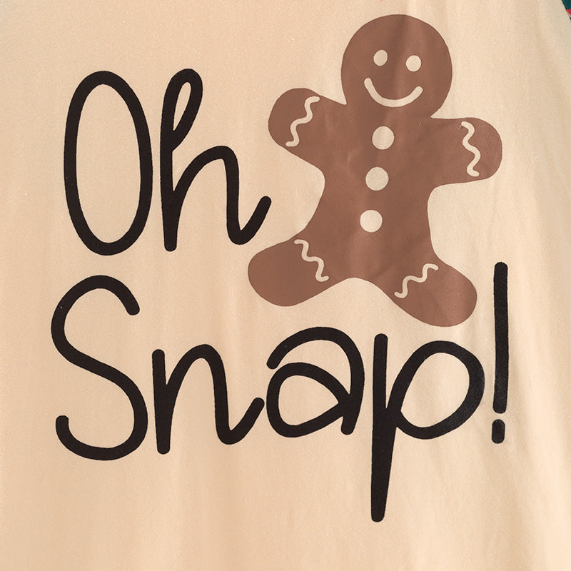 (In Stock L33-4-2)Men Christmas Gingerbread Man Print Pajamas