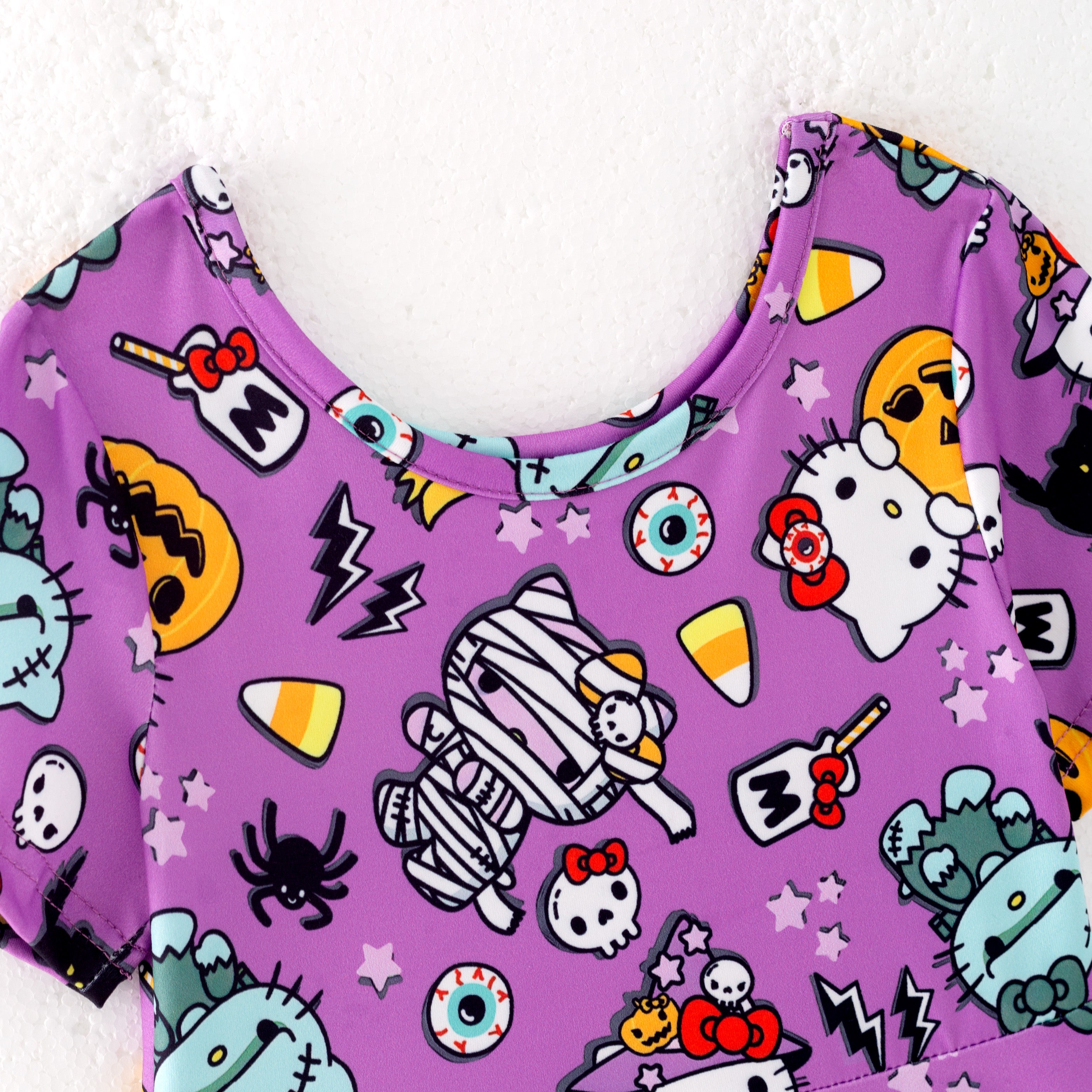 (Pre Order)Girls Halloween Cartoon Print Dress