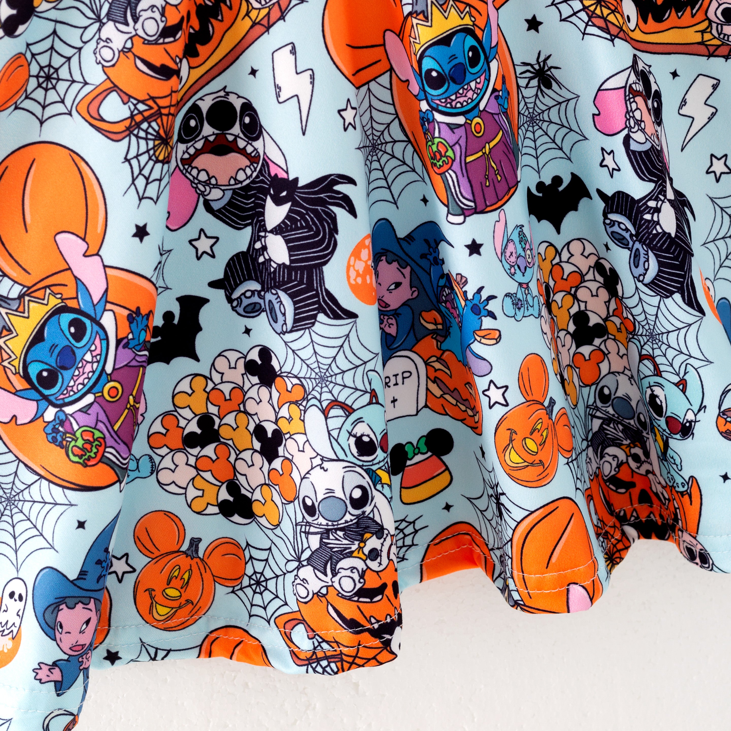 (Pre Order)Girls Halloween Cartoon Print Twirl Dress