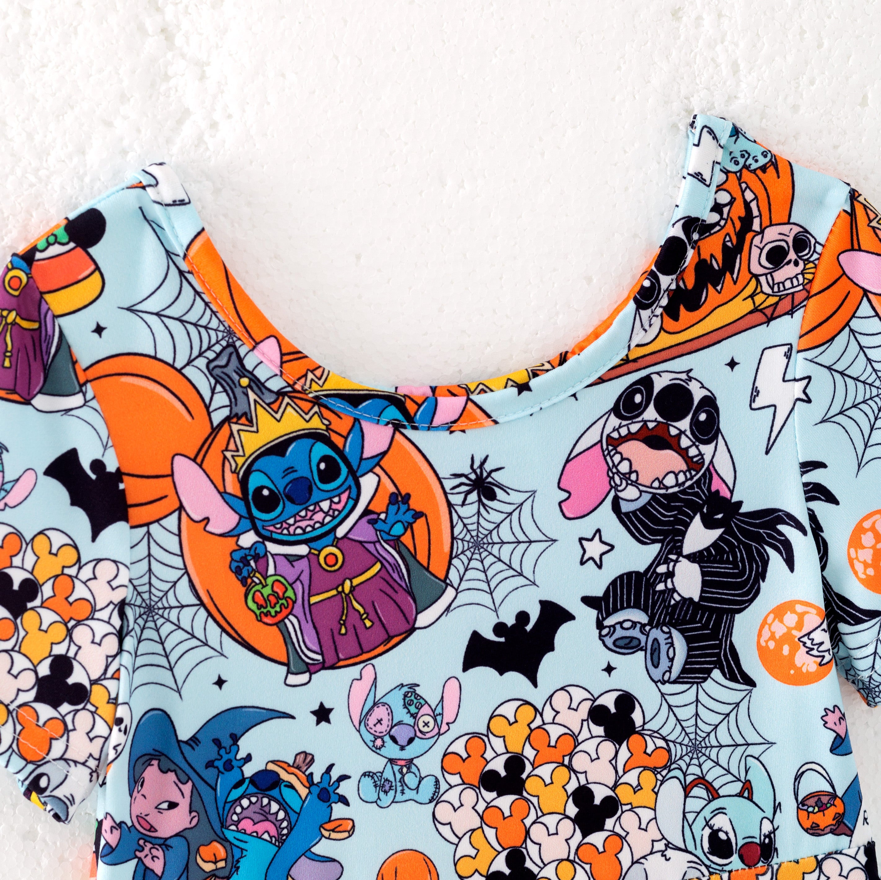(Pre Order)Girls Halloween Cartoon Print Twirl Dress