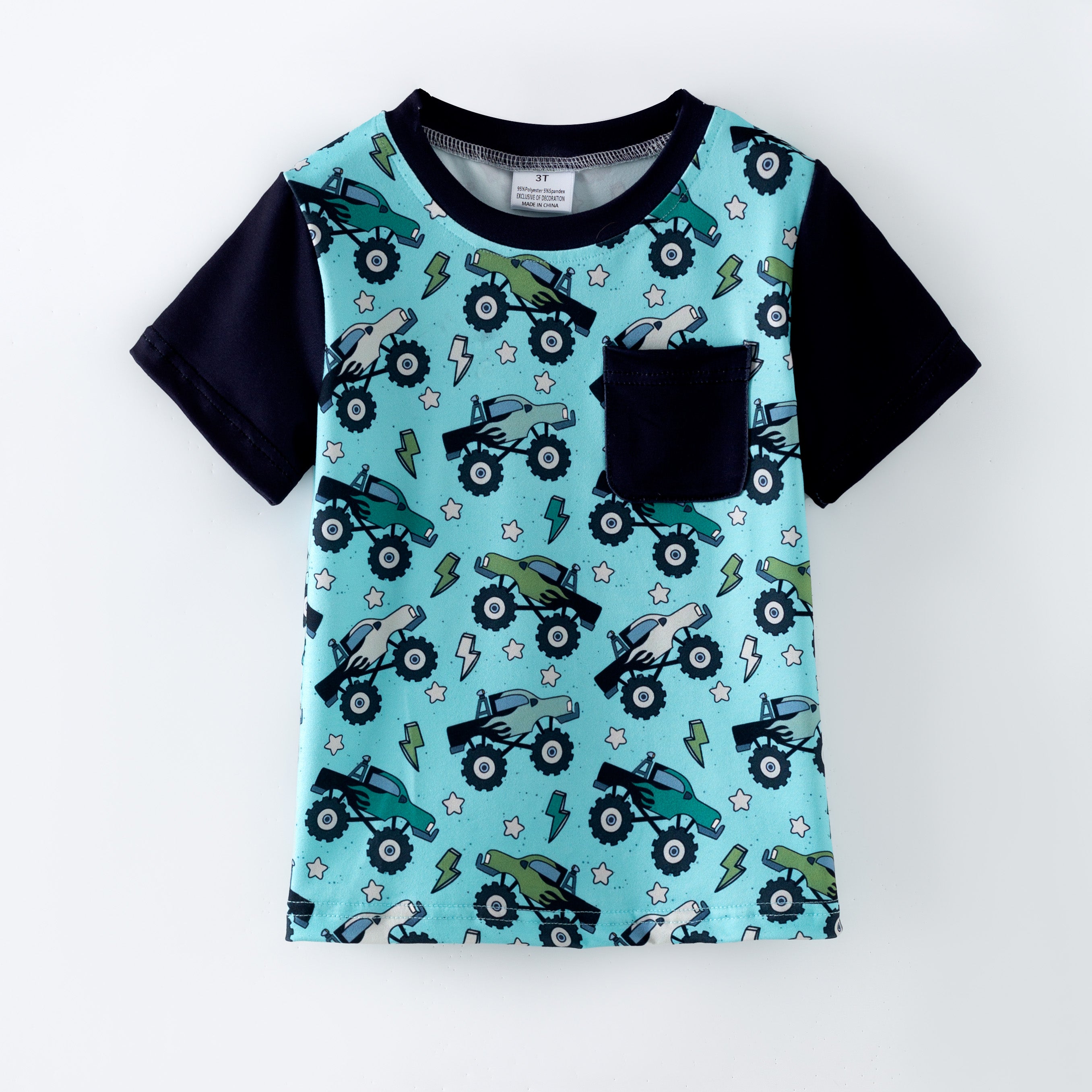 (Pre Order,Prepack Zone)Boys Spring Car Print Top&Romper