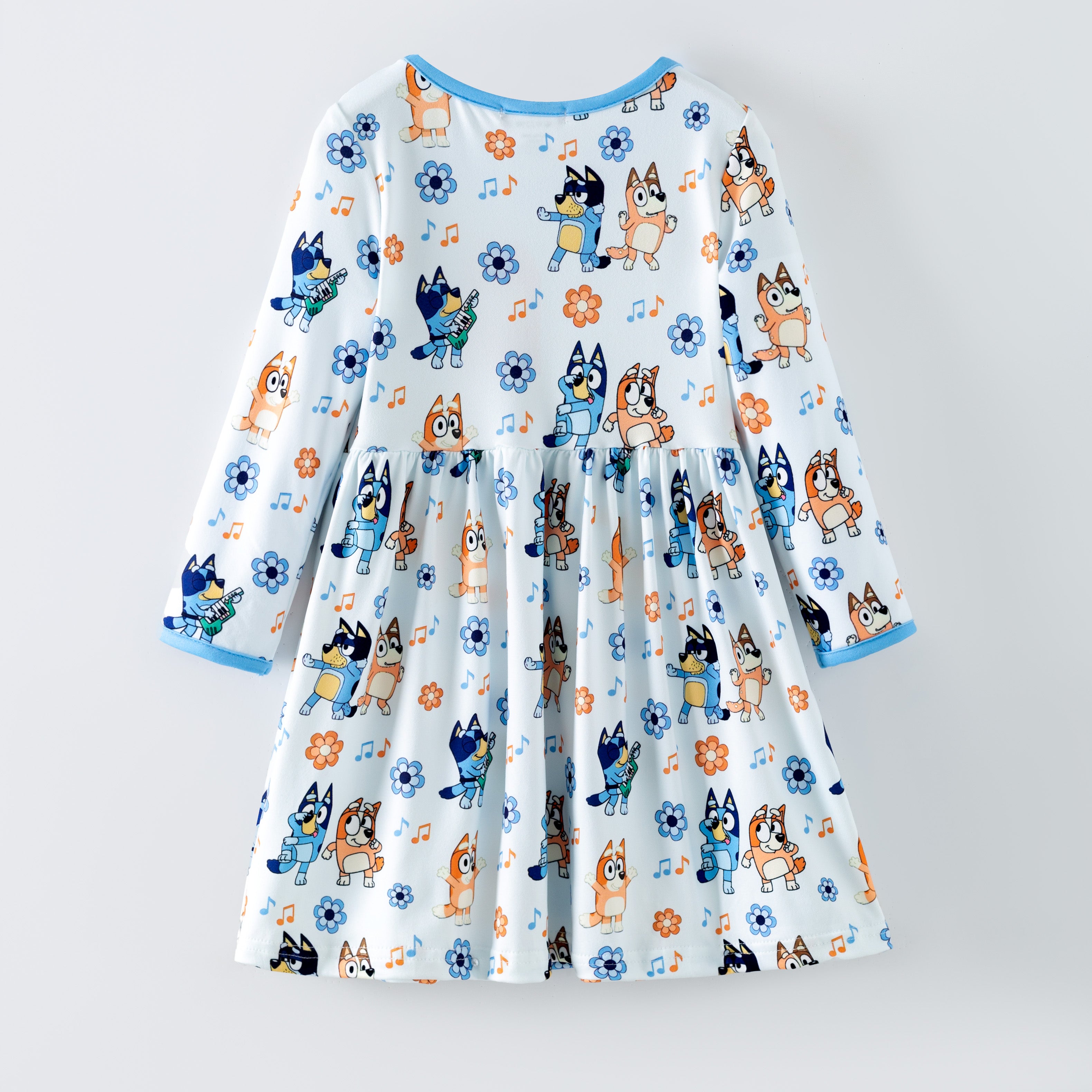 (Pre Order,Prepack Zone)Girls Blue Dog Print Dress(Mix Size)