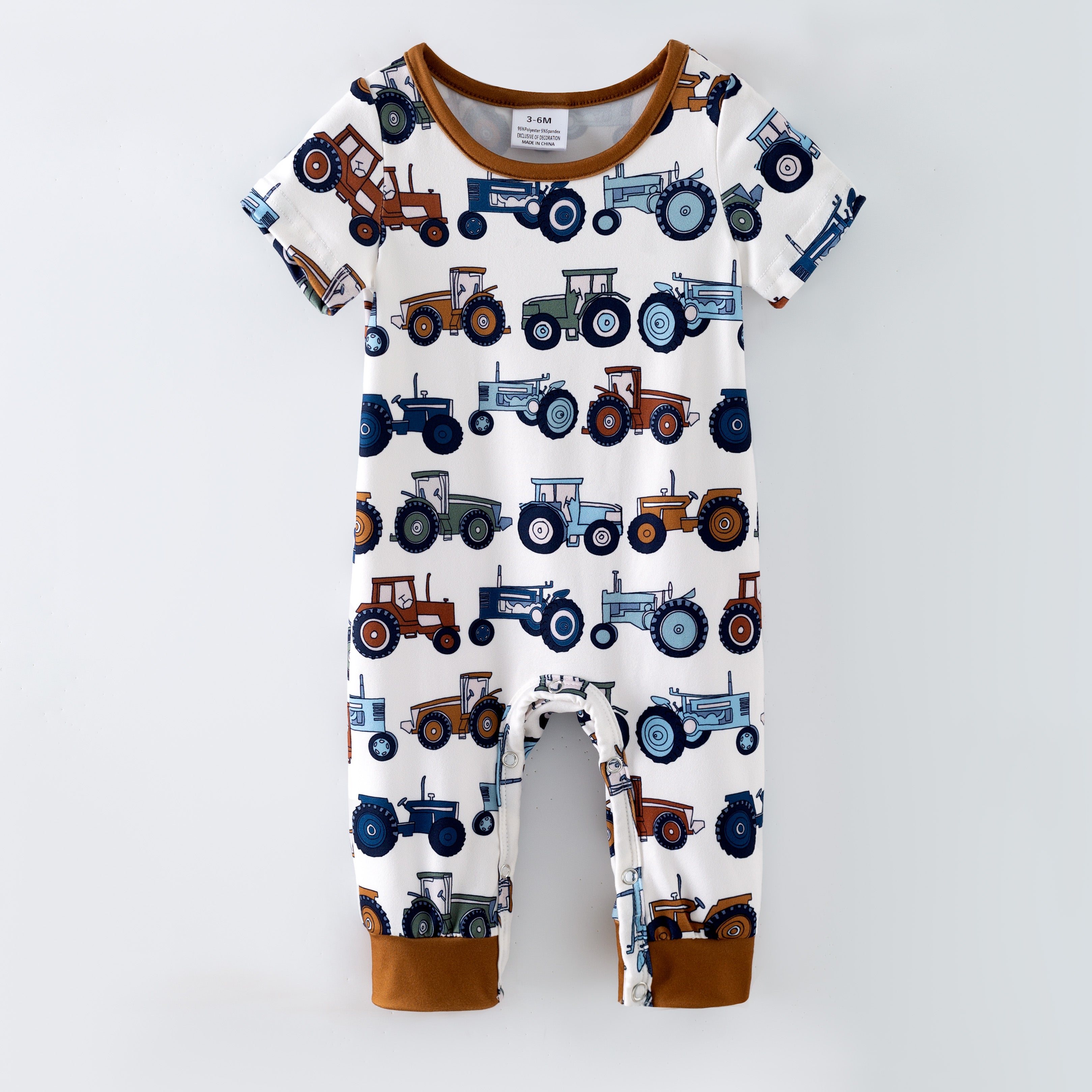 (Pre Order,Prepack Zone)Boys Spring Car Print Top&Romper
